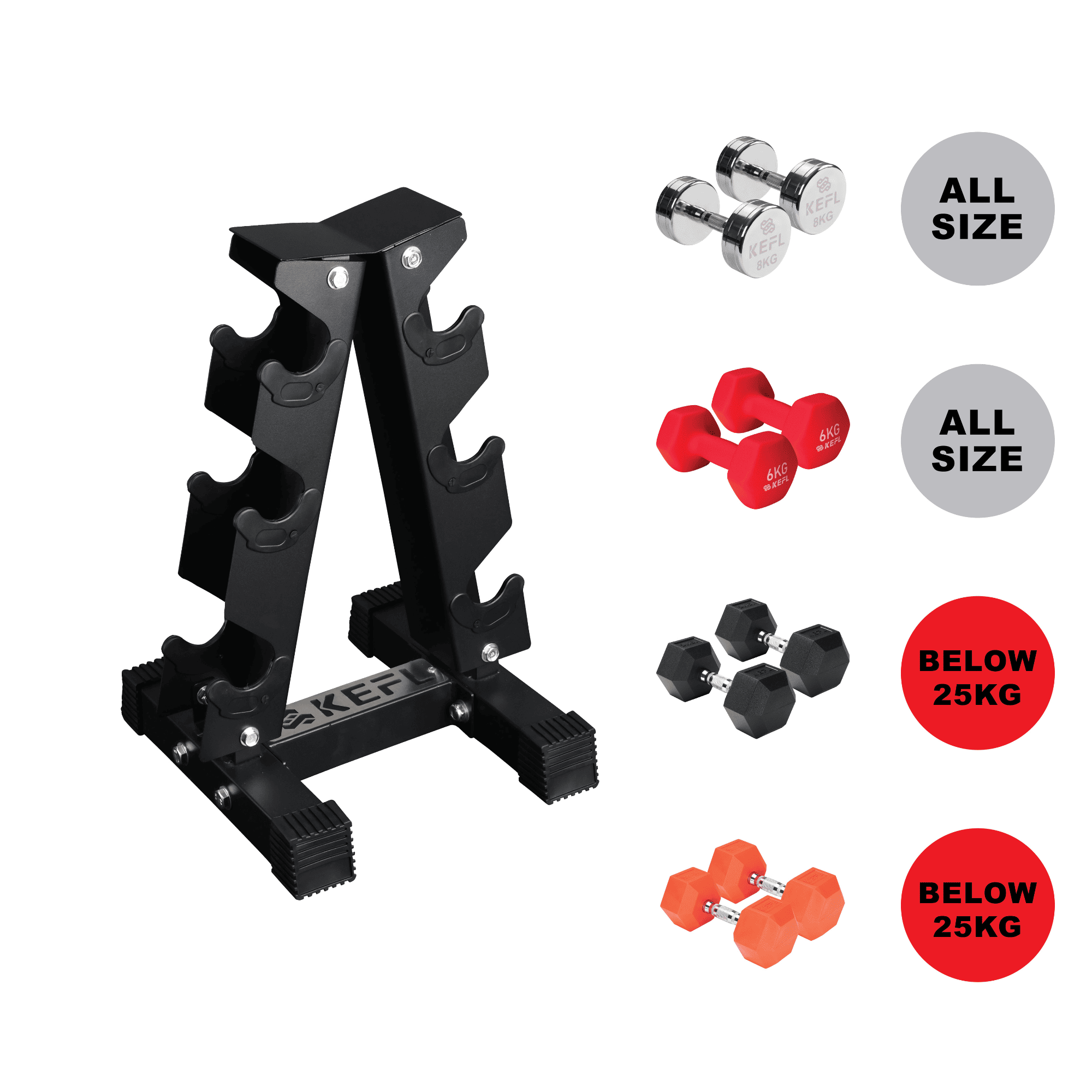 KEFL 3 Pair Vertical Dumbbell Rack