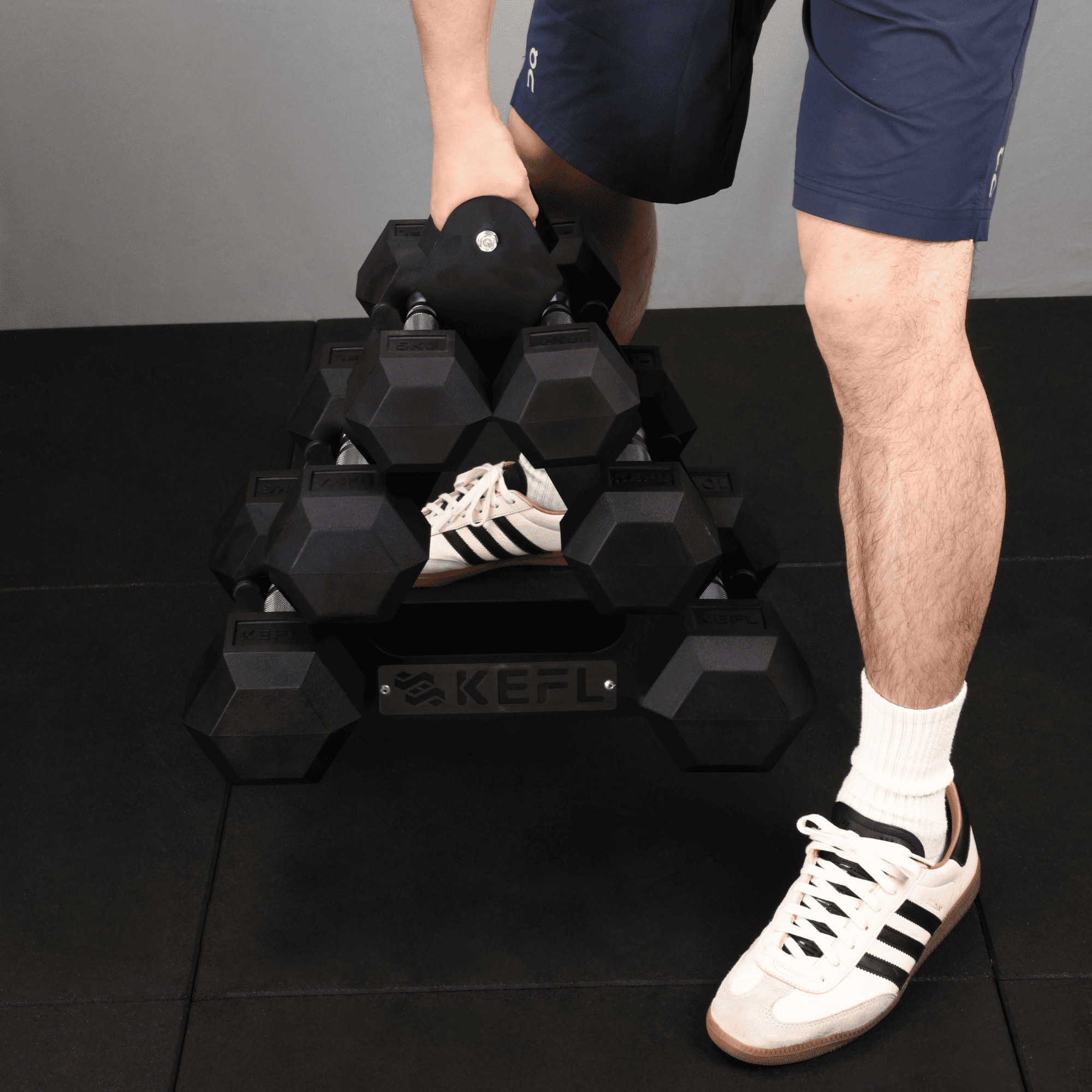 KEFL Steel Hex 3 Tier Dumbbell Rack