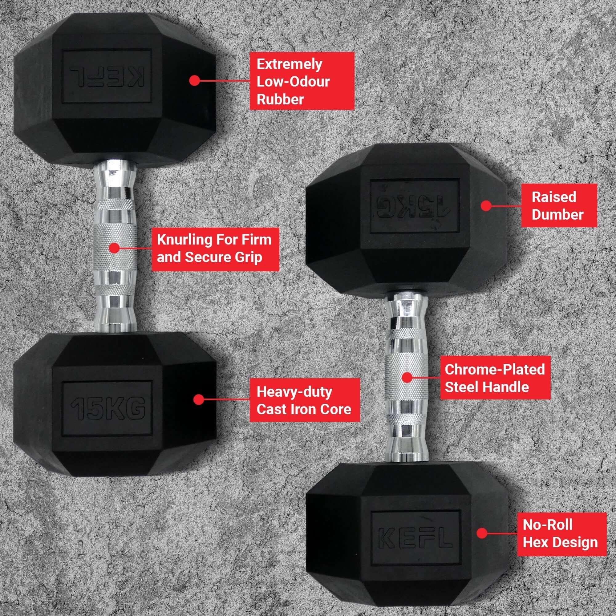 KEFL Hexagonal Dumbbell Set