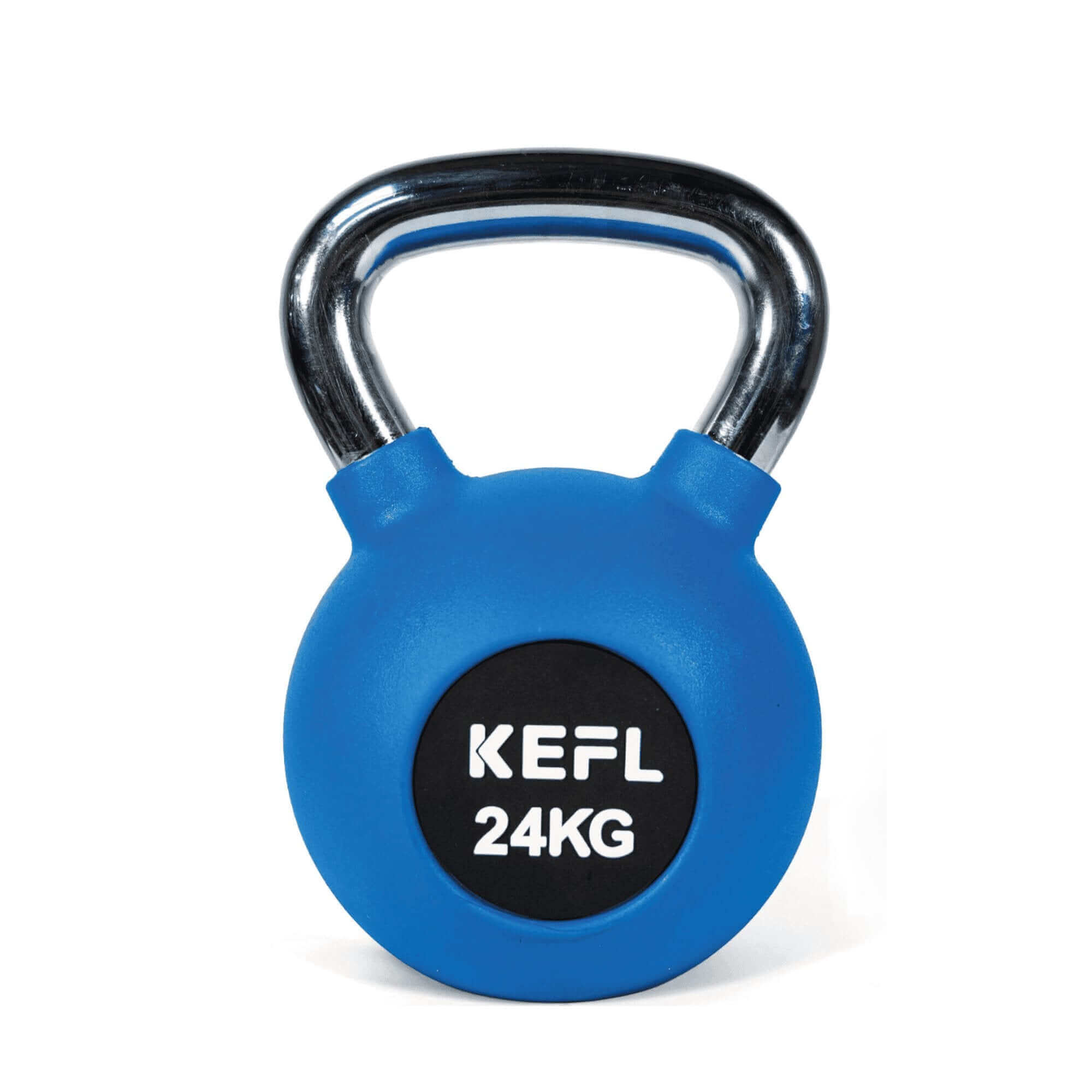 KEFL Rubber Coated Kettlebell with Chrome Handle