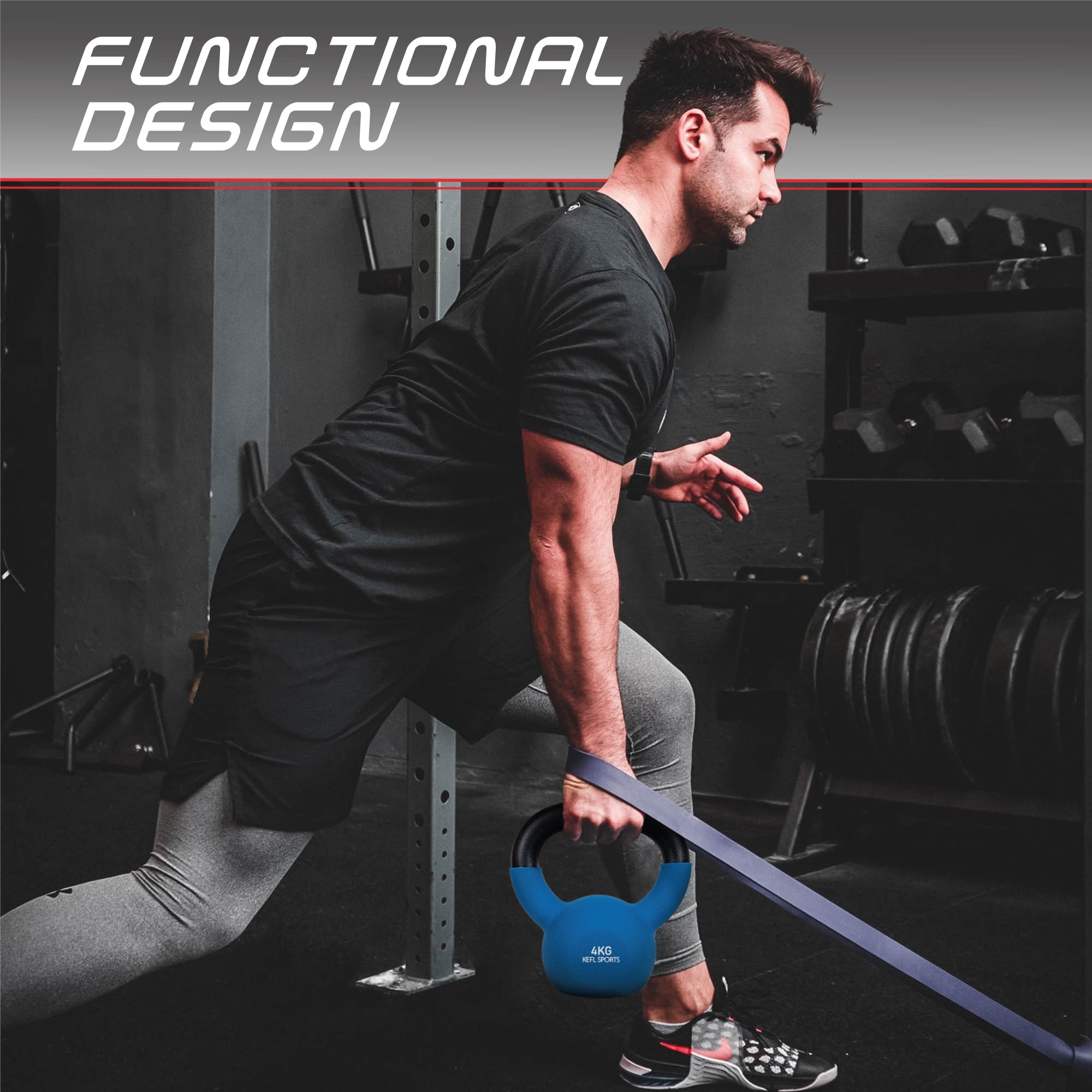 KEFL Sports Neoprene Kettlebell - Colour Coded