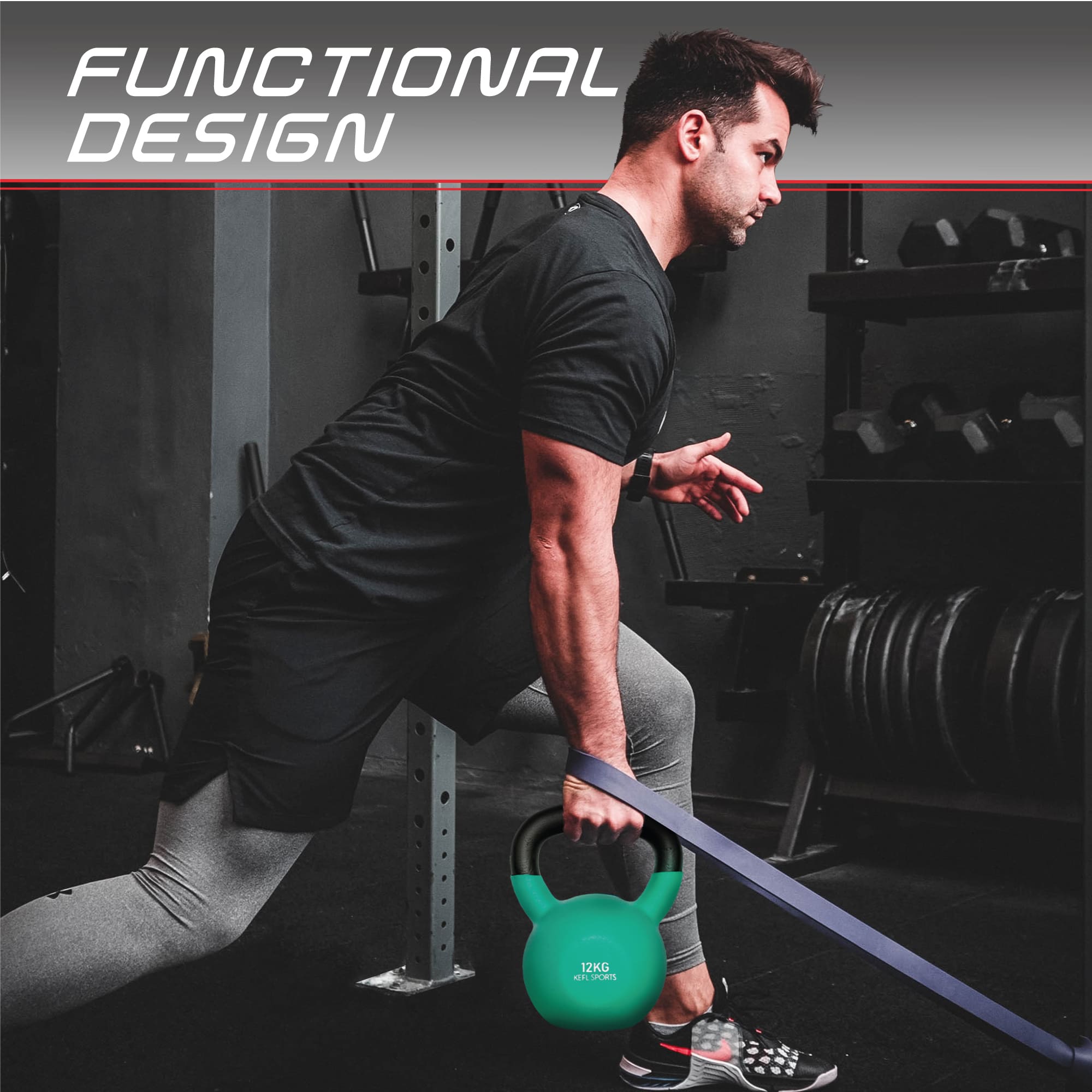 KEFL Sports Neoprene Kettlebell - Colour Coded