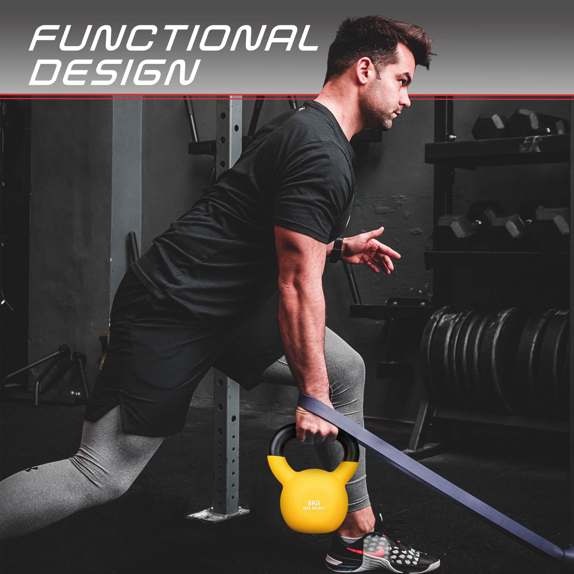 KEFL Sports Neoprene Kettlebell - Colour Coded