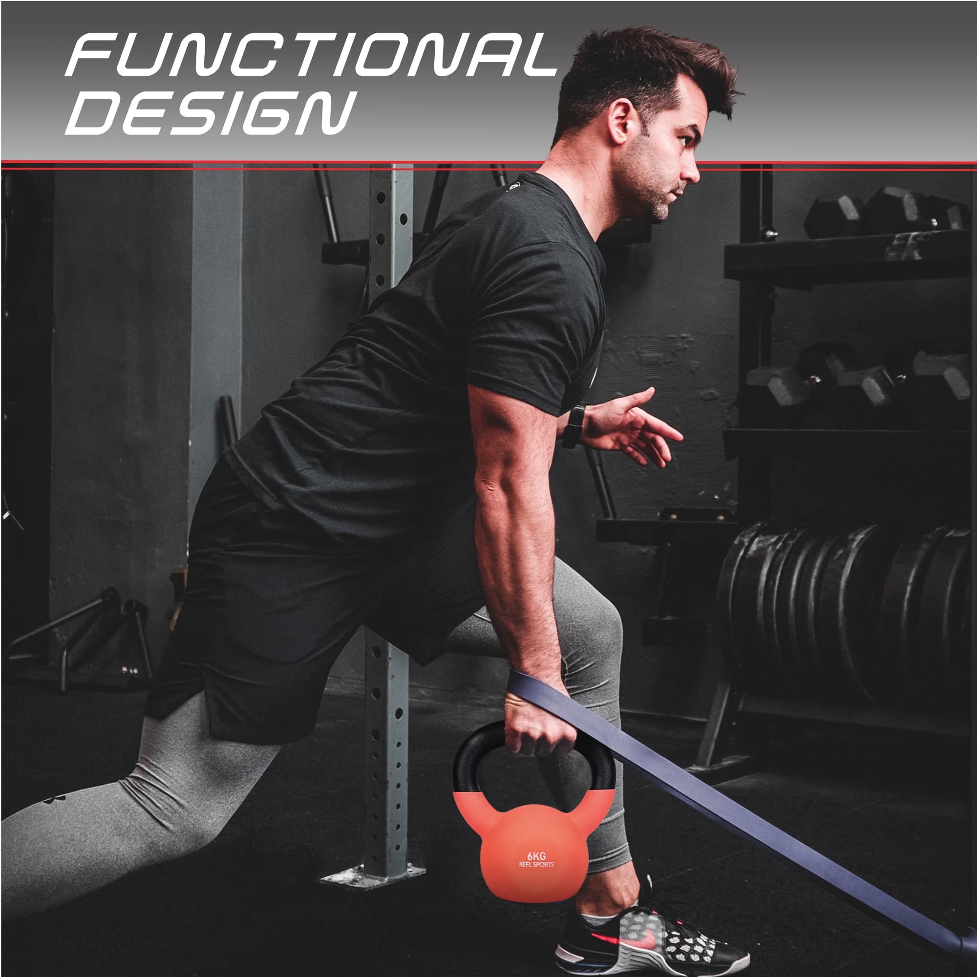 KEFL Sports Neoprene Kettlebell - Colour Coded