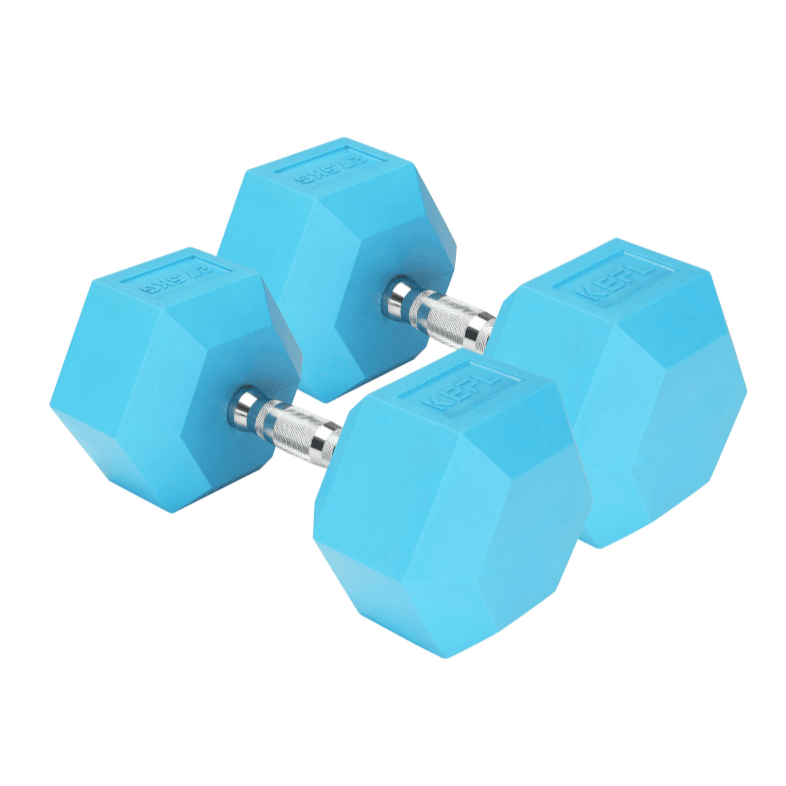 KEFL Coloured Hexagonal TPE Dumbbells - KEFL