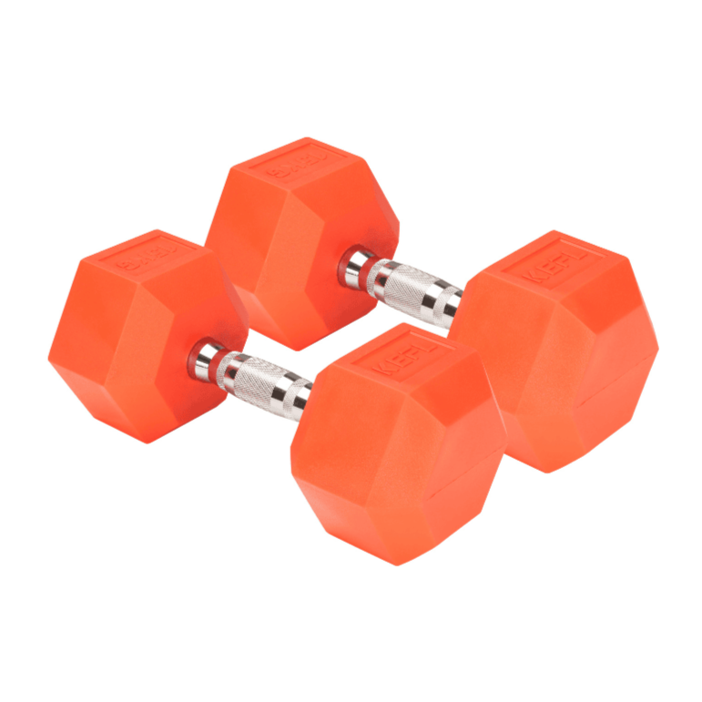 KEFL Coloured Hexagonal TPE Dumbbells