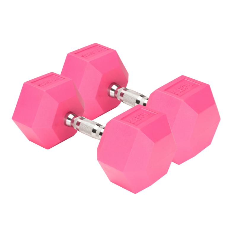 KEFL Coloured Hexagonal TPE Dumbbells