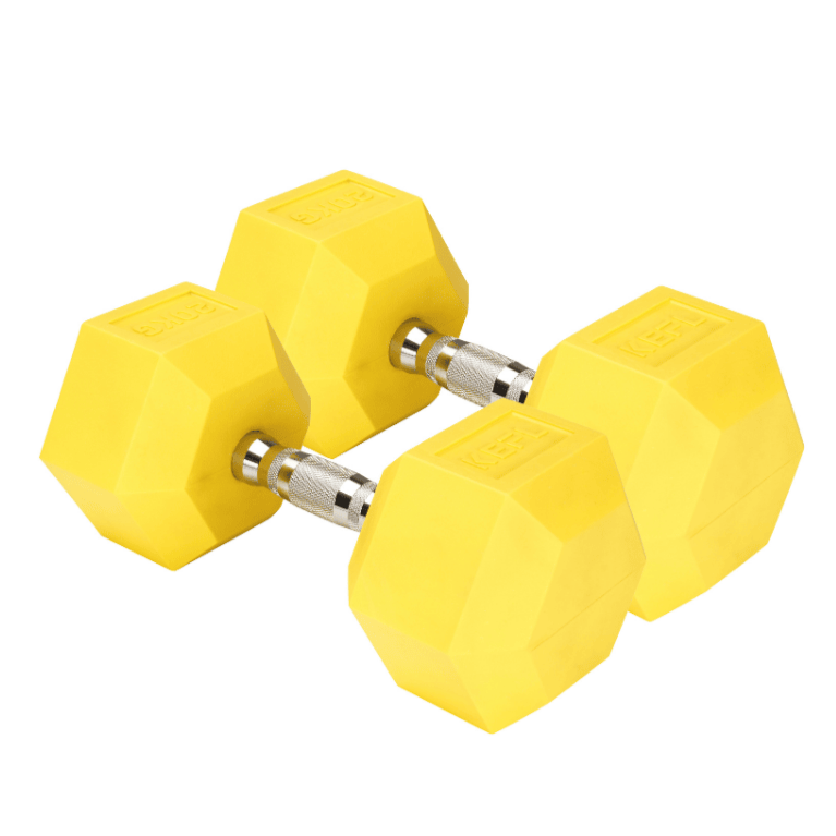 KEFL Coloured Hexagonal TPE Dumbbells