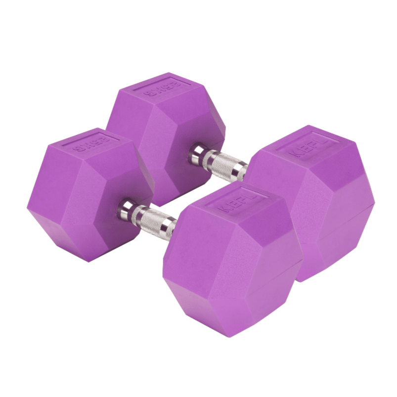 KEFL Coloured Hexagonal TPE Dumbbells