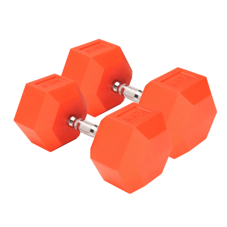 KEFL Coloured Hexagonal TPE Dumbbells