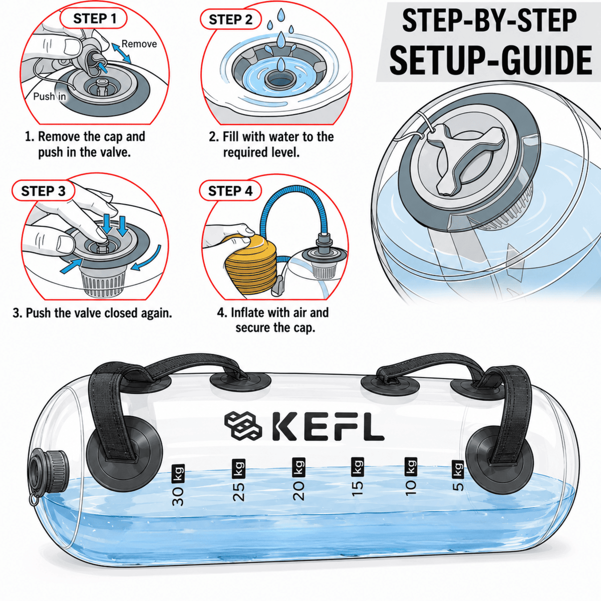 KEFL Water Power Bag up to 30KG