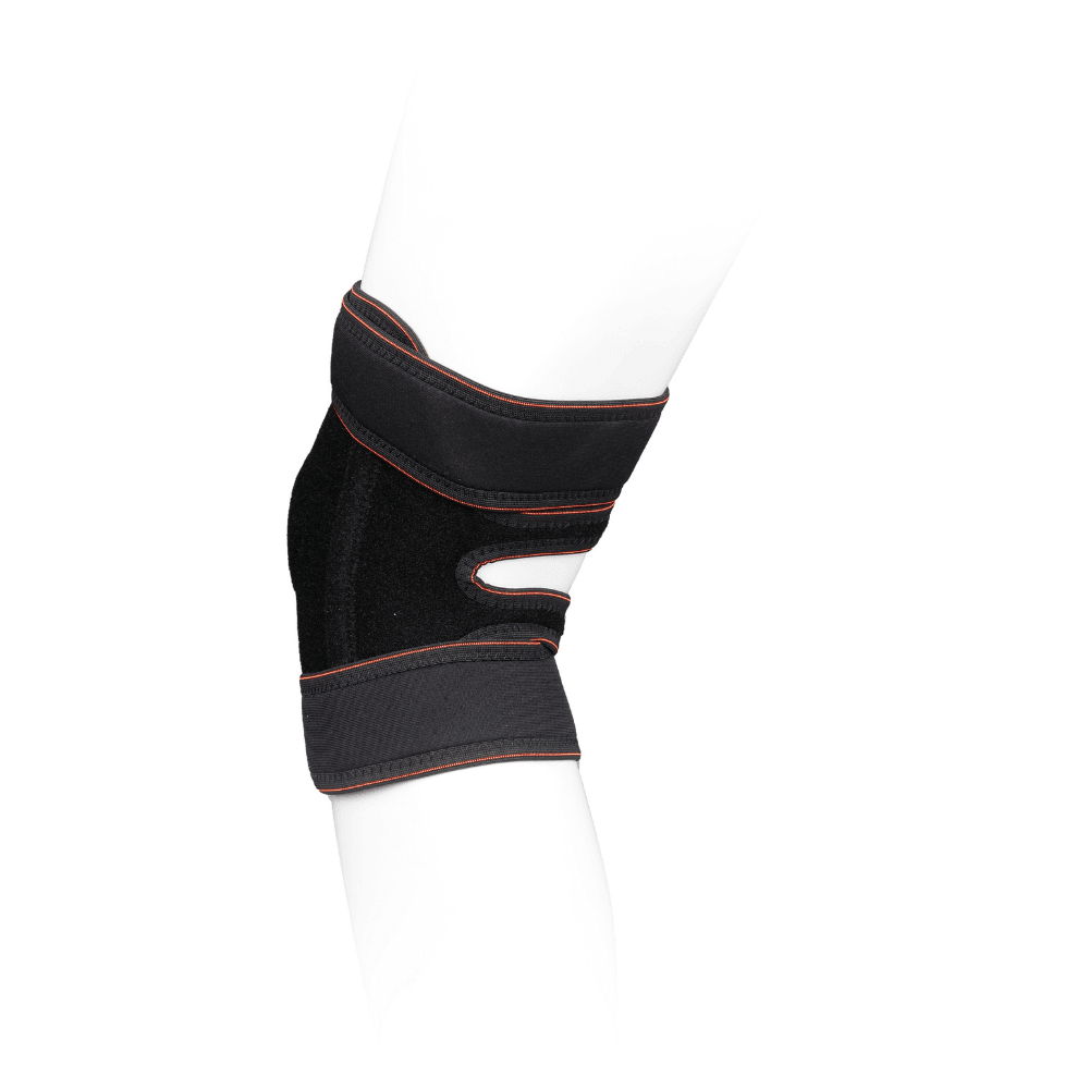 Extended Knee Support Open Patella Brace with Straps - KEFL