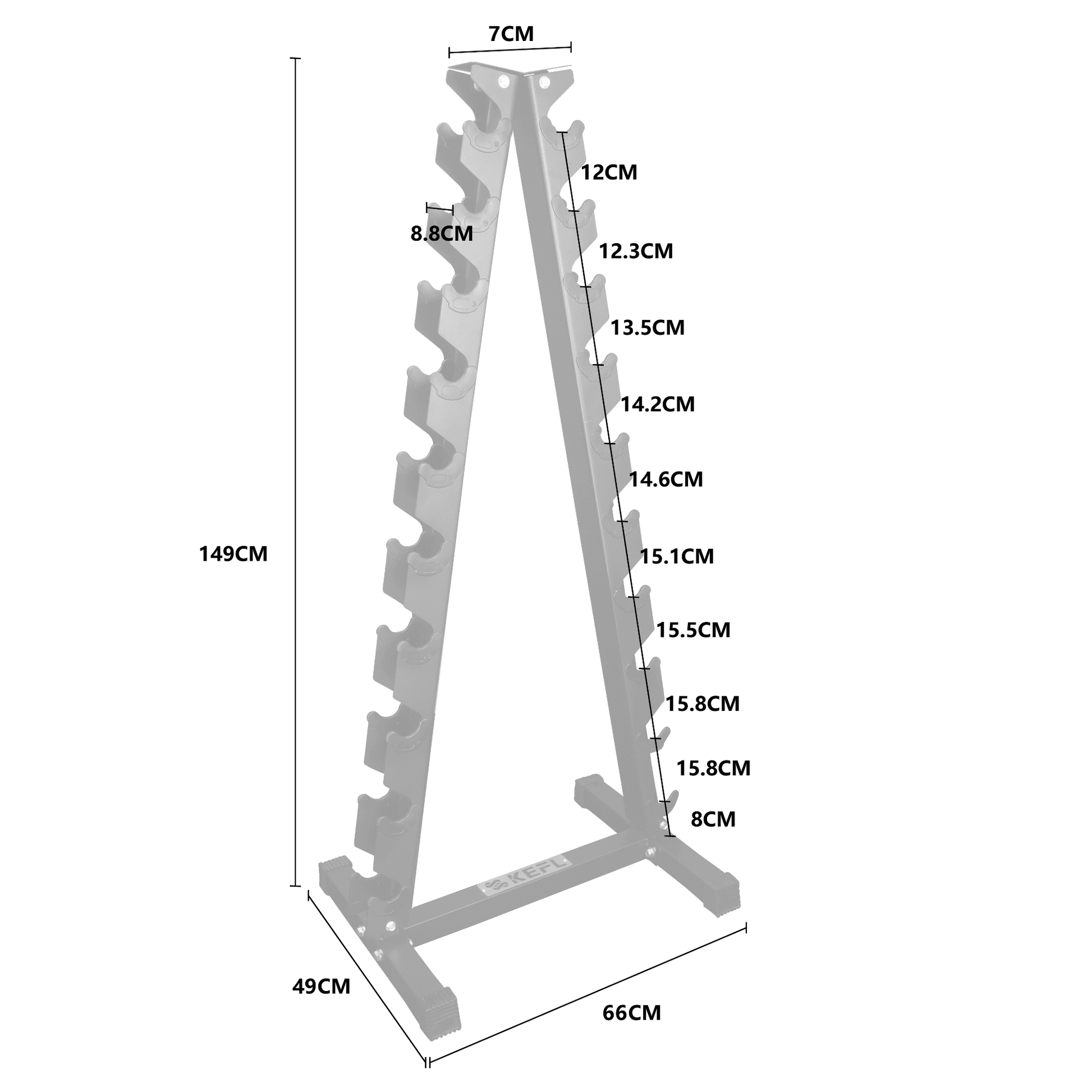 KEFL 10 Pair Vertical Dumbbell Rack