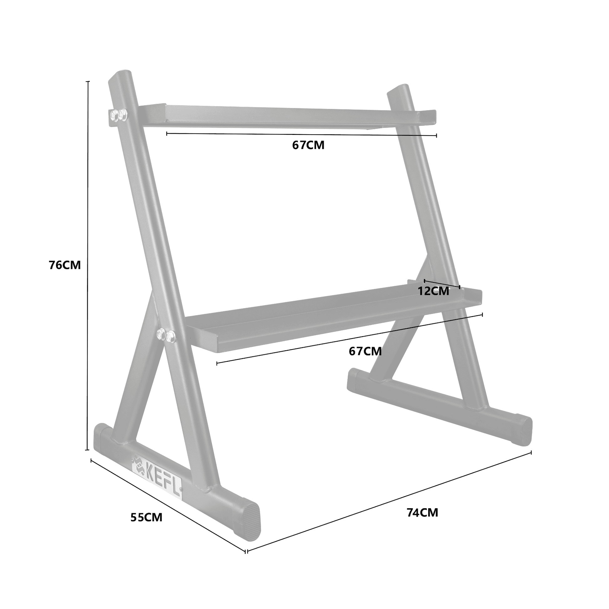 KEFL 2 Tier 150KG Dumbbell Rack
