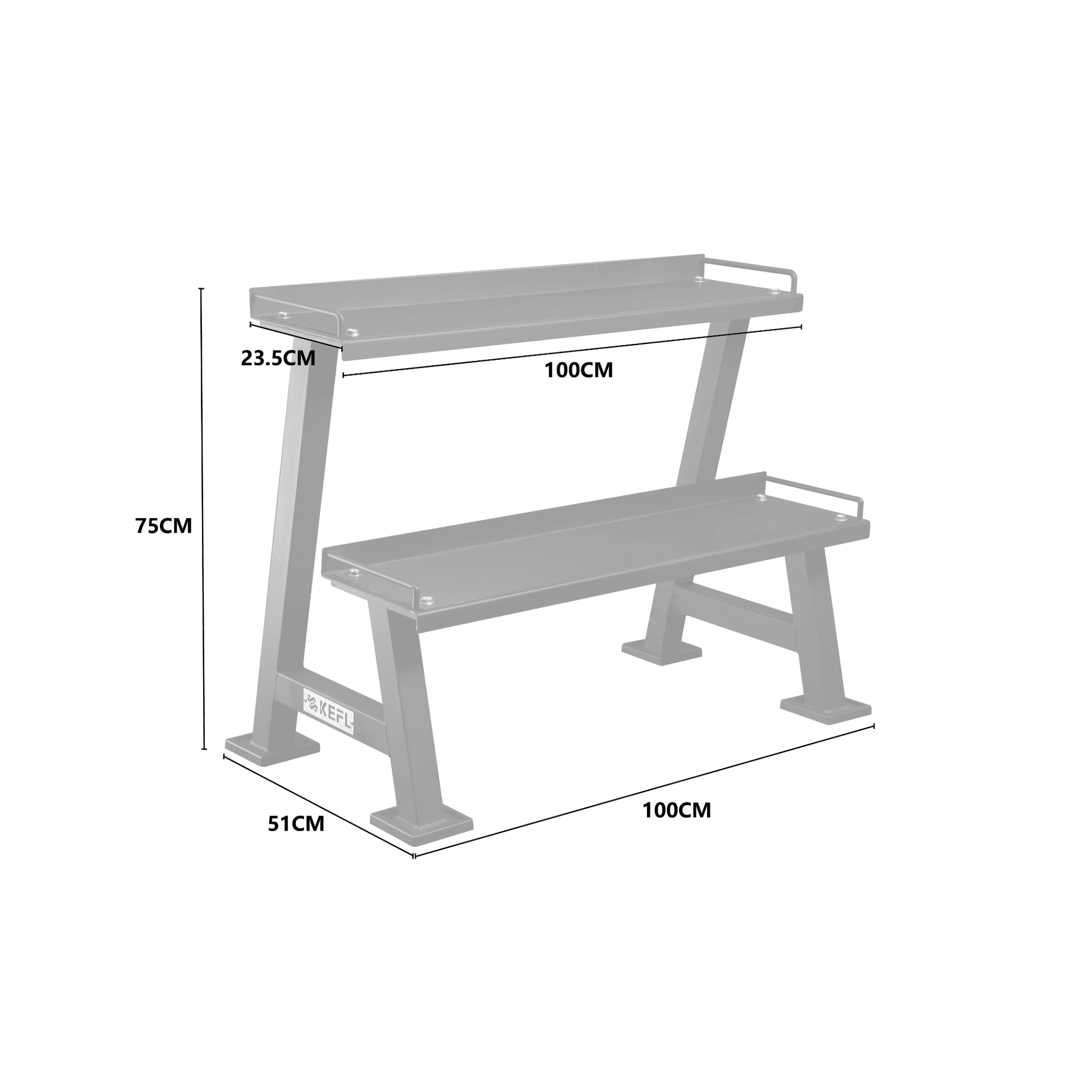 KEFL 2 Tier 300KG Kettlebell Rack