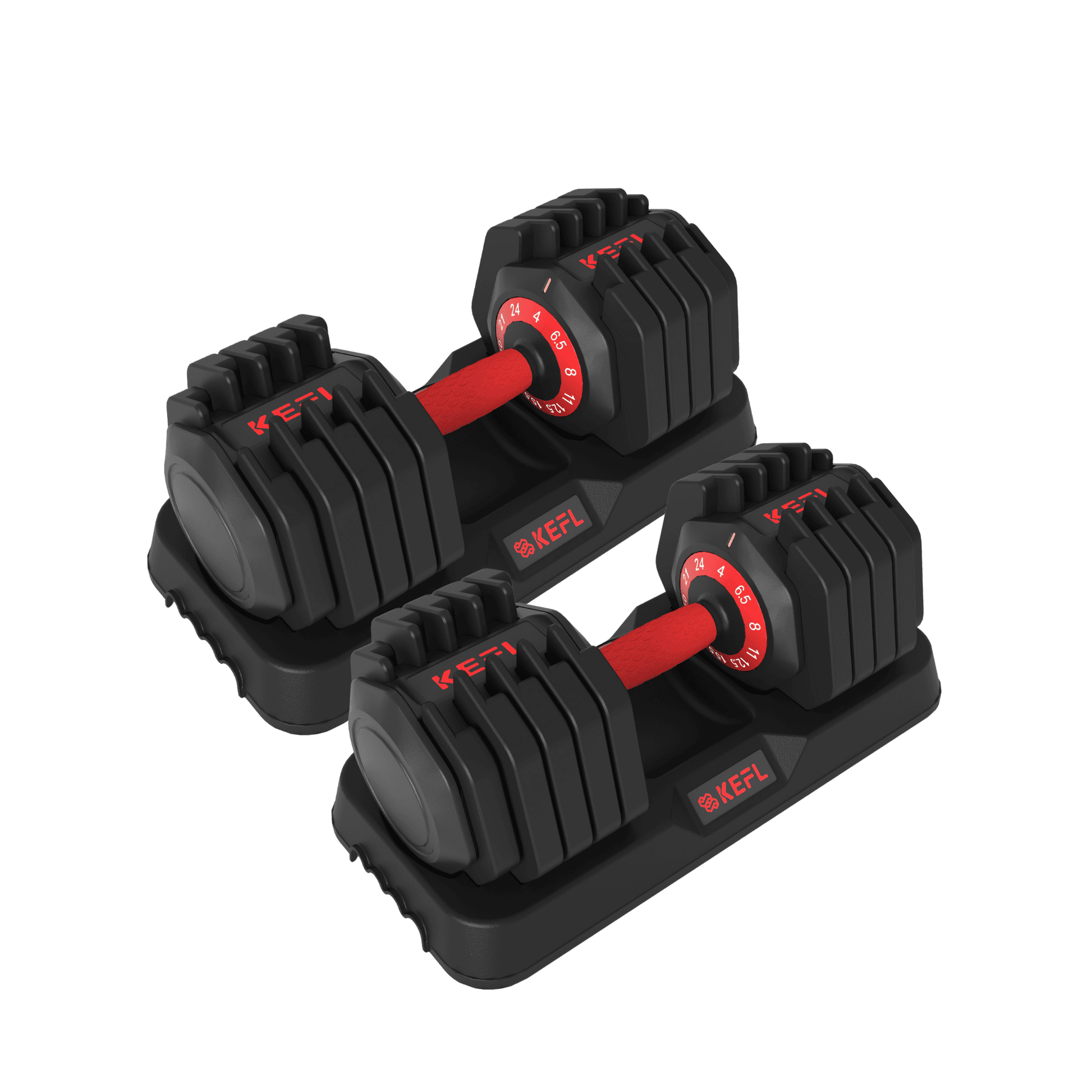 KEFL 24KG Premium Quick Dial Adjustable Dumbbell Pair