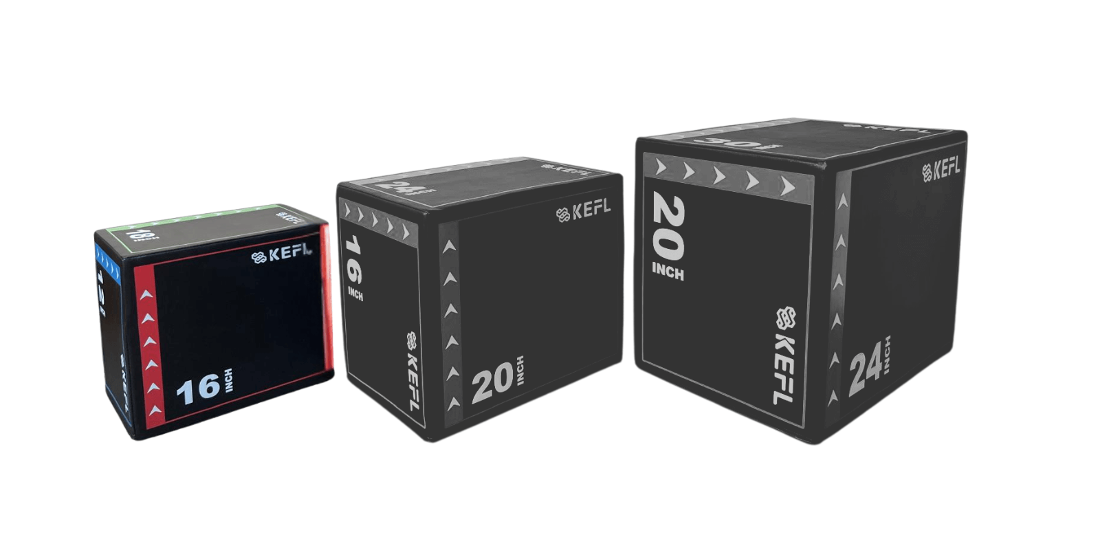 KEFL 3 in 1 Soft Plyometric Jump Box - 20" x 18" x 16"