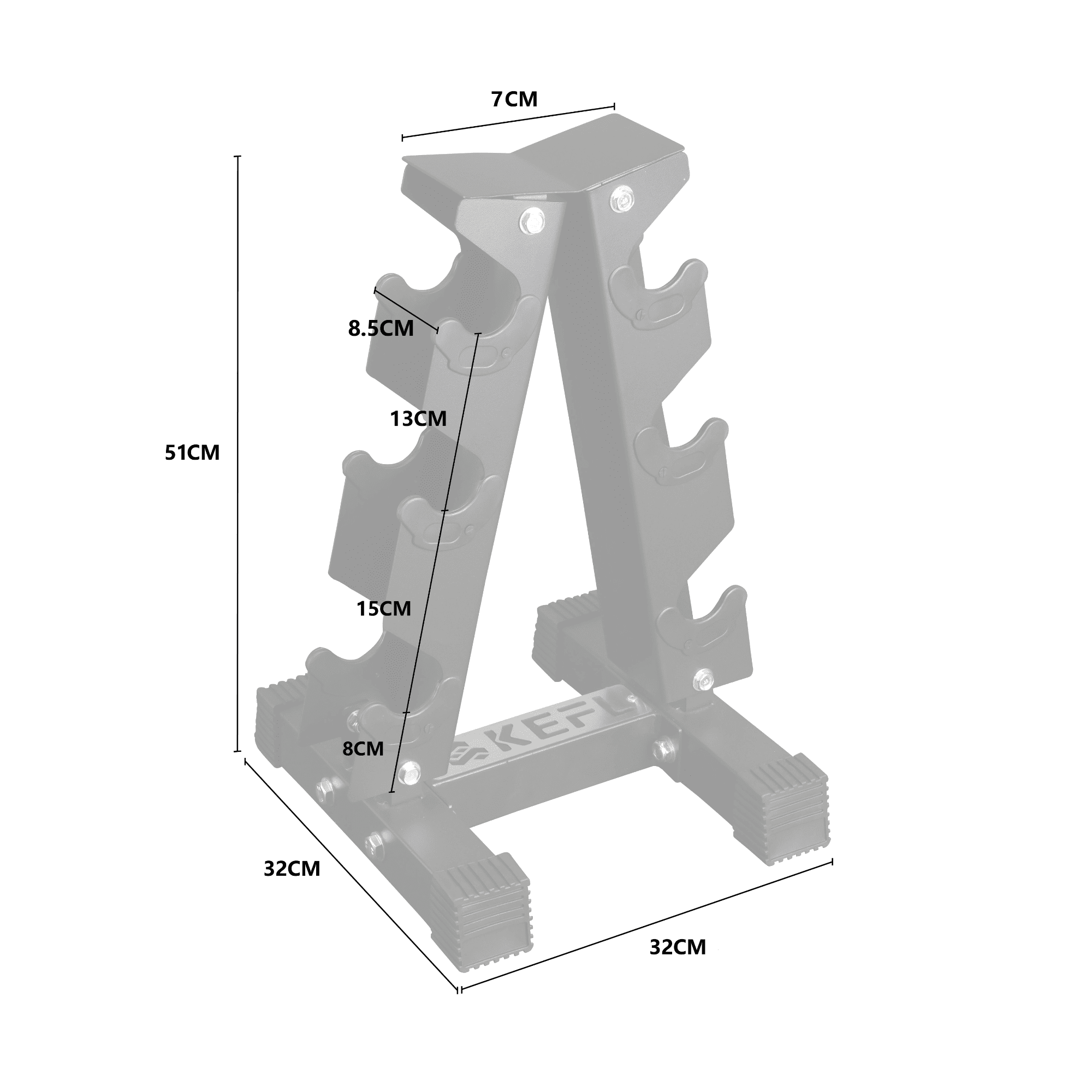 KEFL 3 Pair Vertical Dumbbell Rack