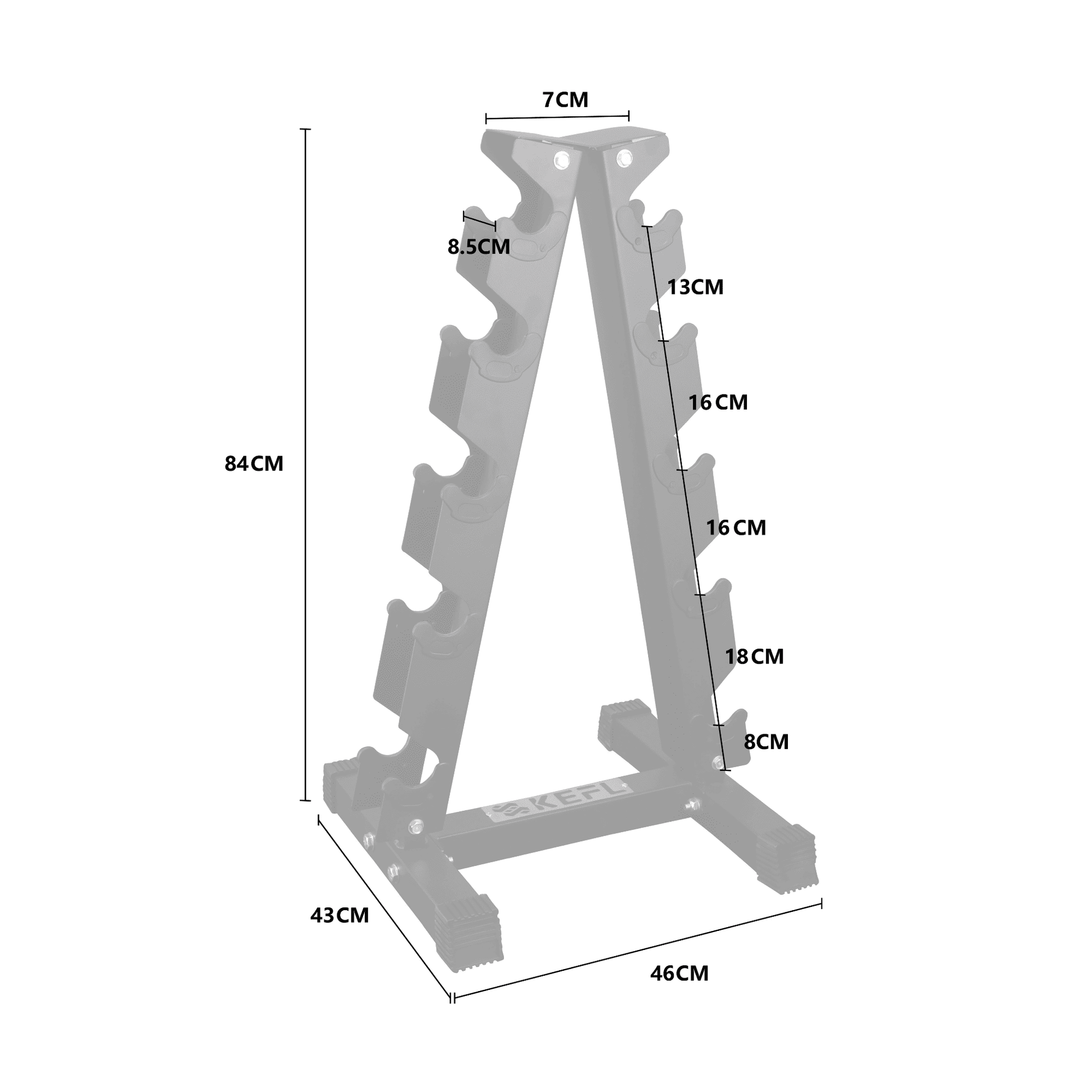 KEFL 5 Pair Vertical Dumbbell Rack