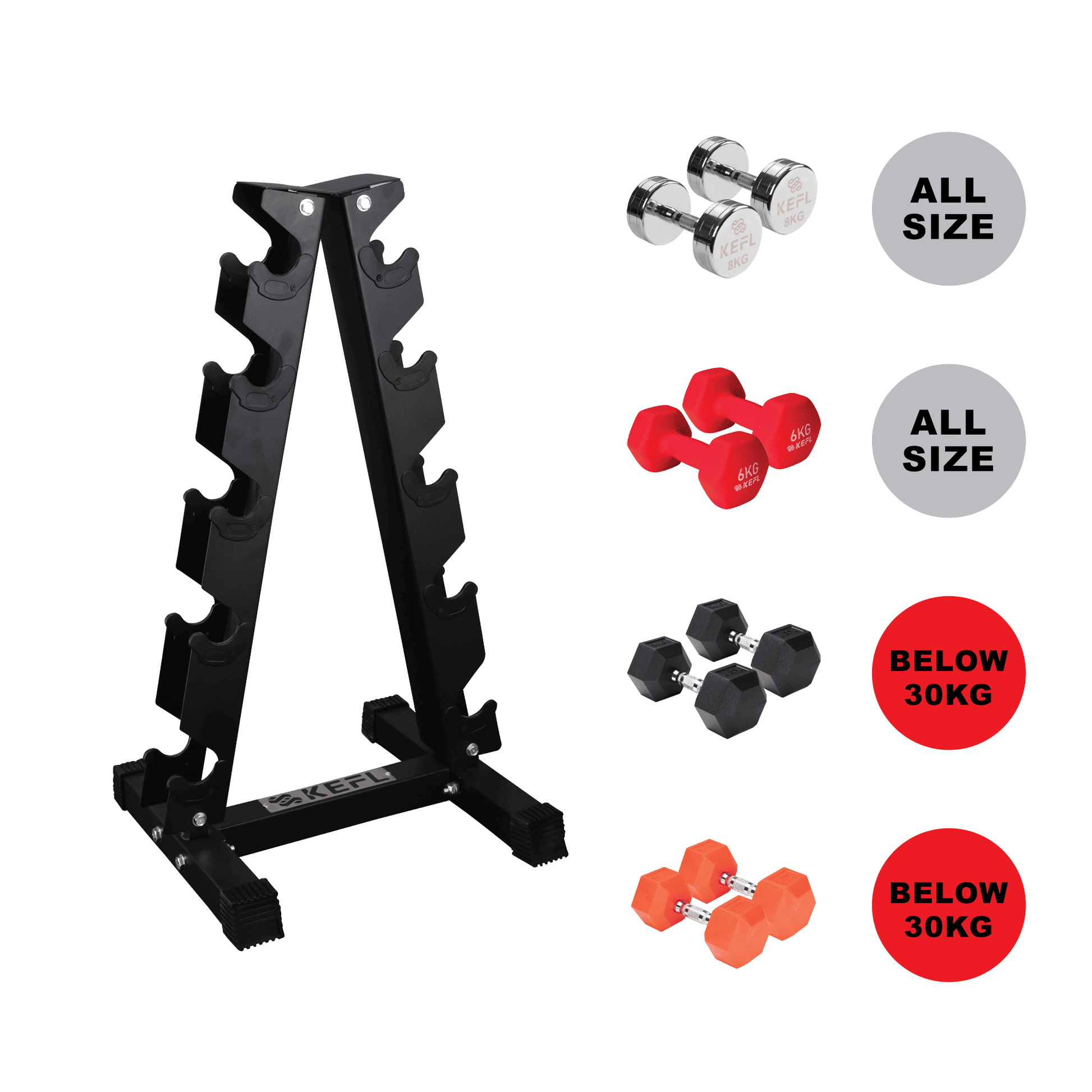 KEFL 5 Pair Vertical Dumbbell Rack