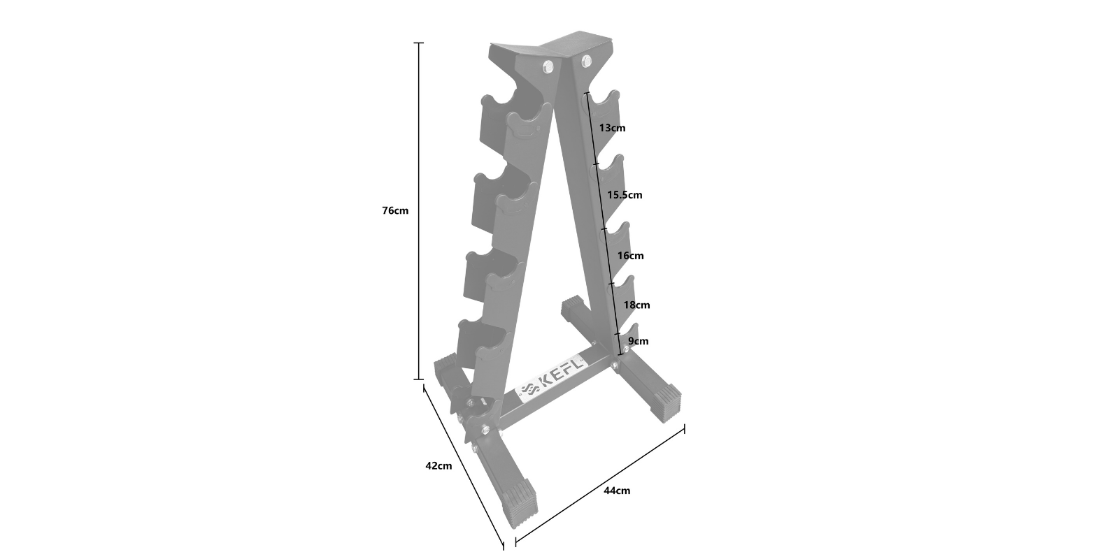 KEFL 5 Pair Vertical Dumbbell Rack