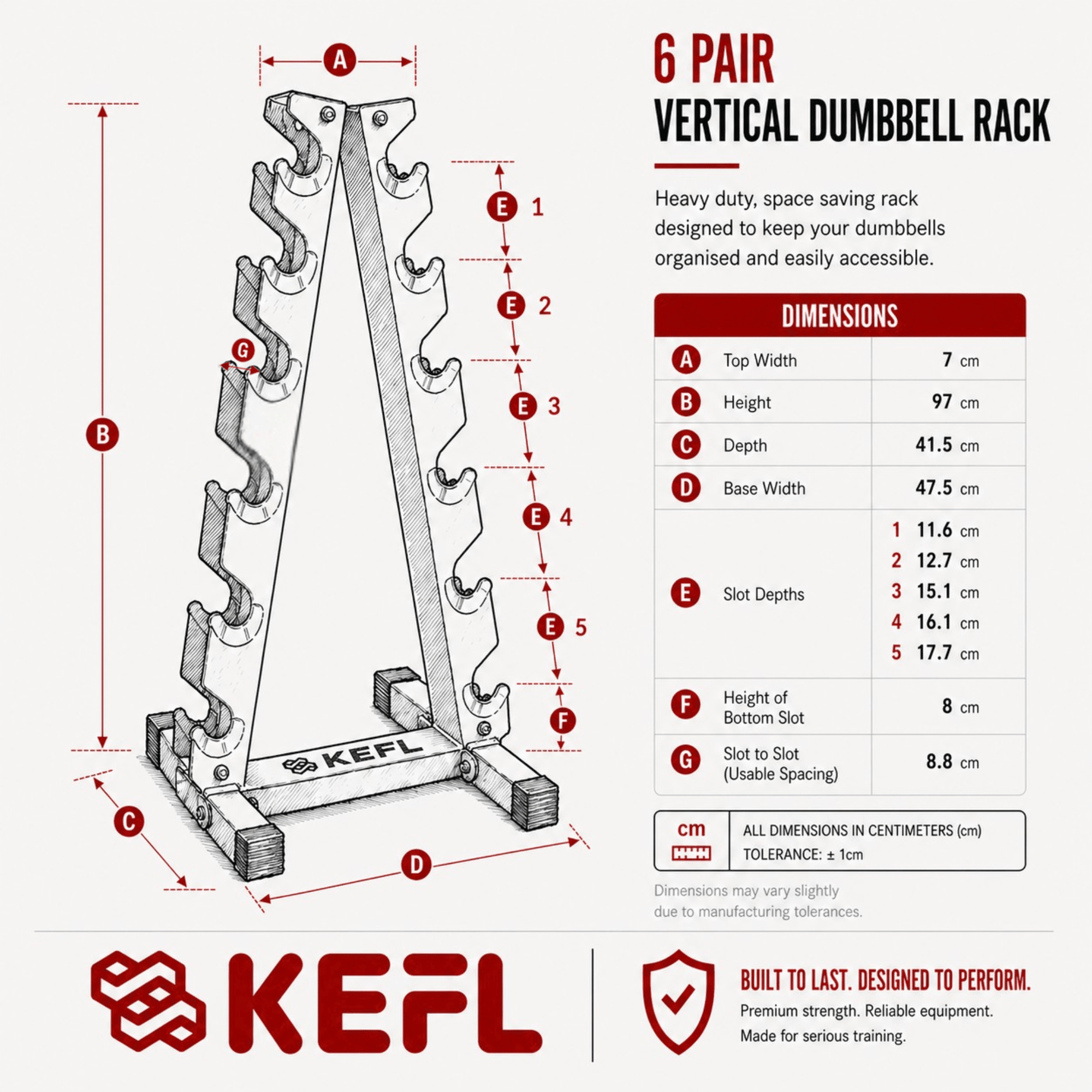 KEFL 6 Pair Vertical Dumbbell Rack