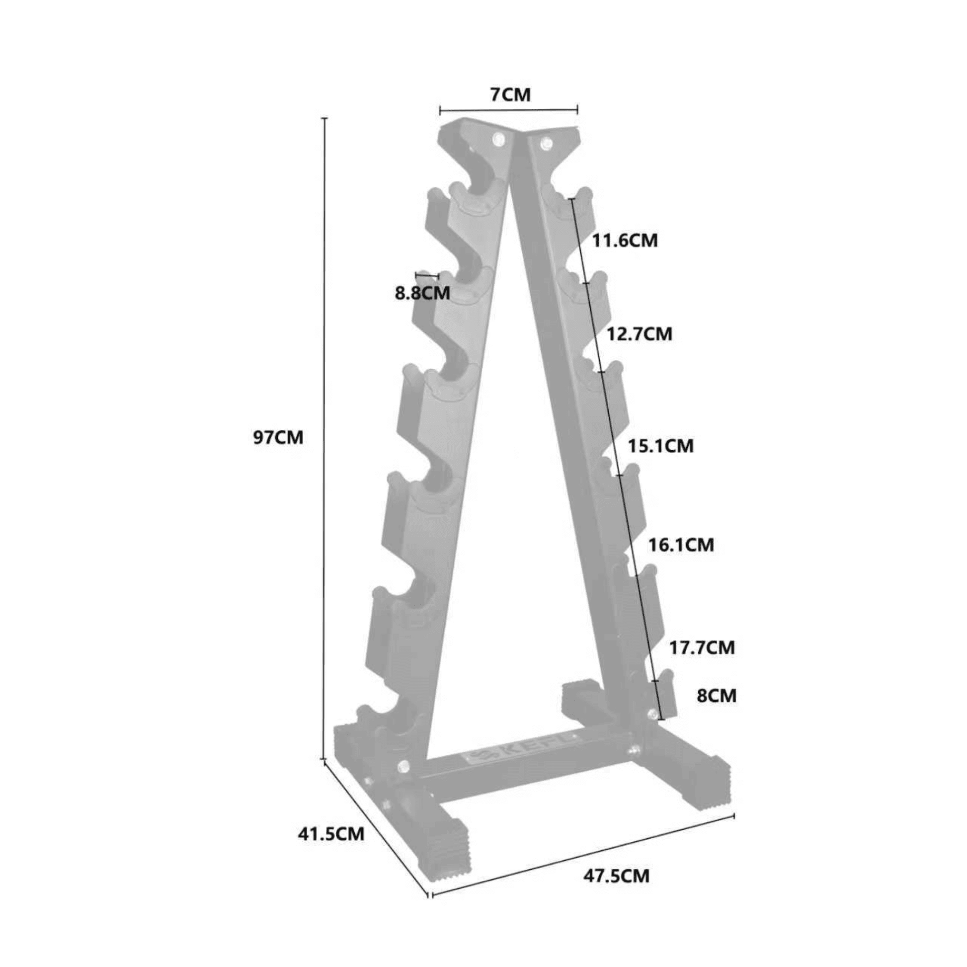 KEFL 6 Pair Vertical Dumbbell Rack