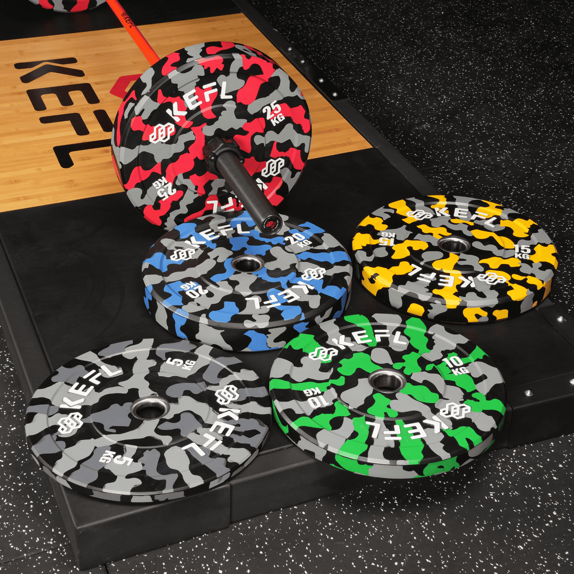 KEFL Camo Olympic Bumper Plates