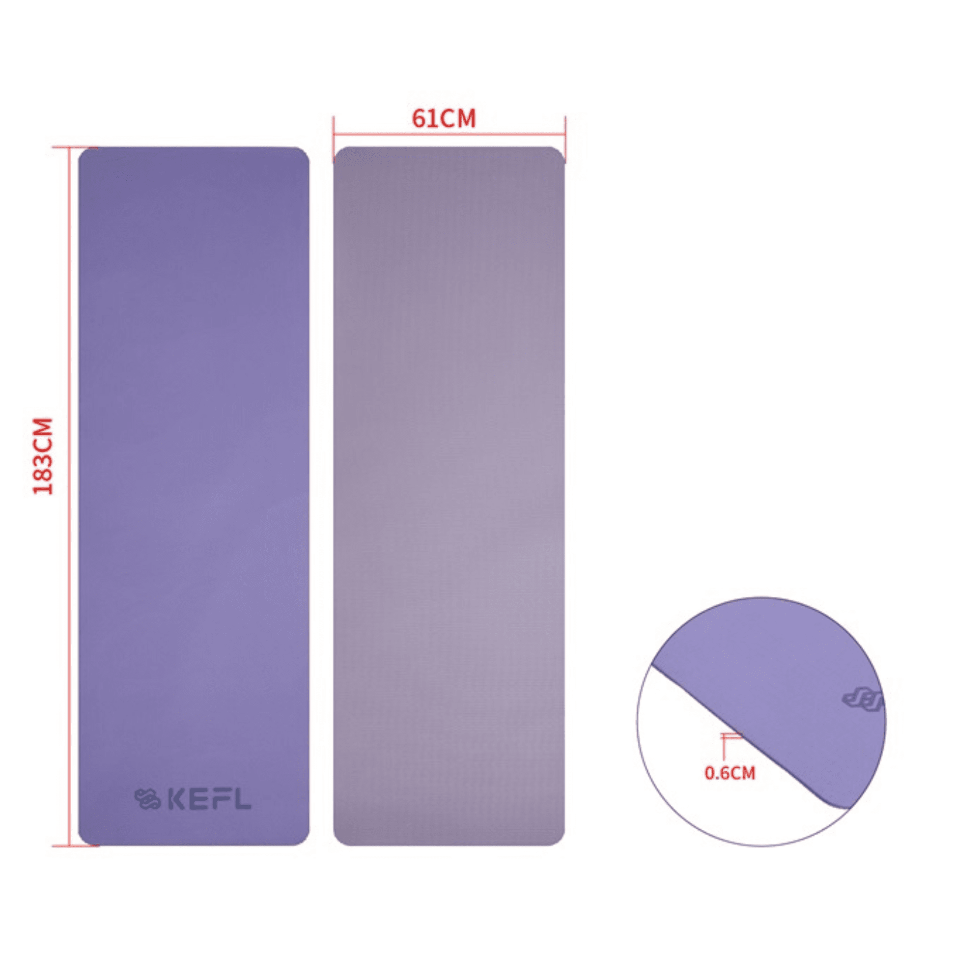 KEFL Core Double Colour Yoga Mats