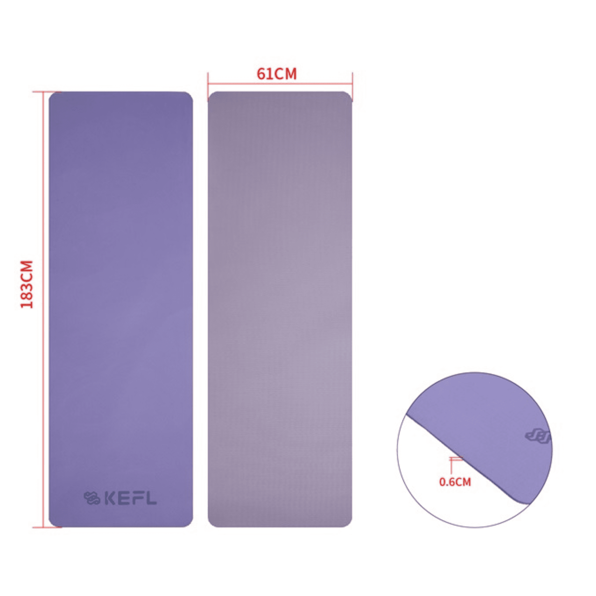 KEFL Core Double Colour Yoga Mats