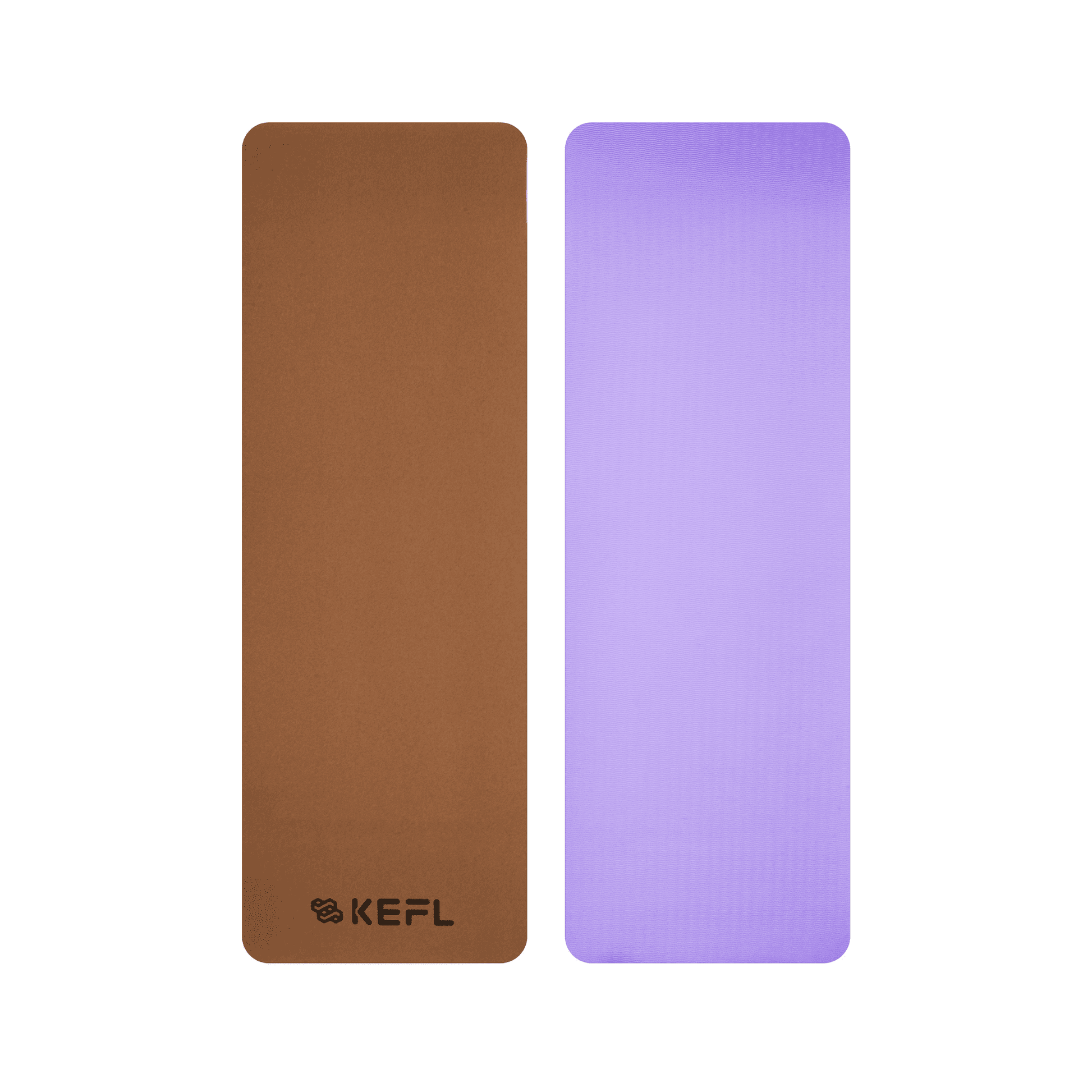 KEFL Double Colour Cork Yoga Mat - Free Carry Strap