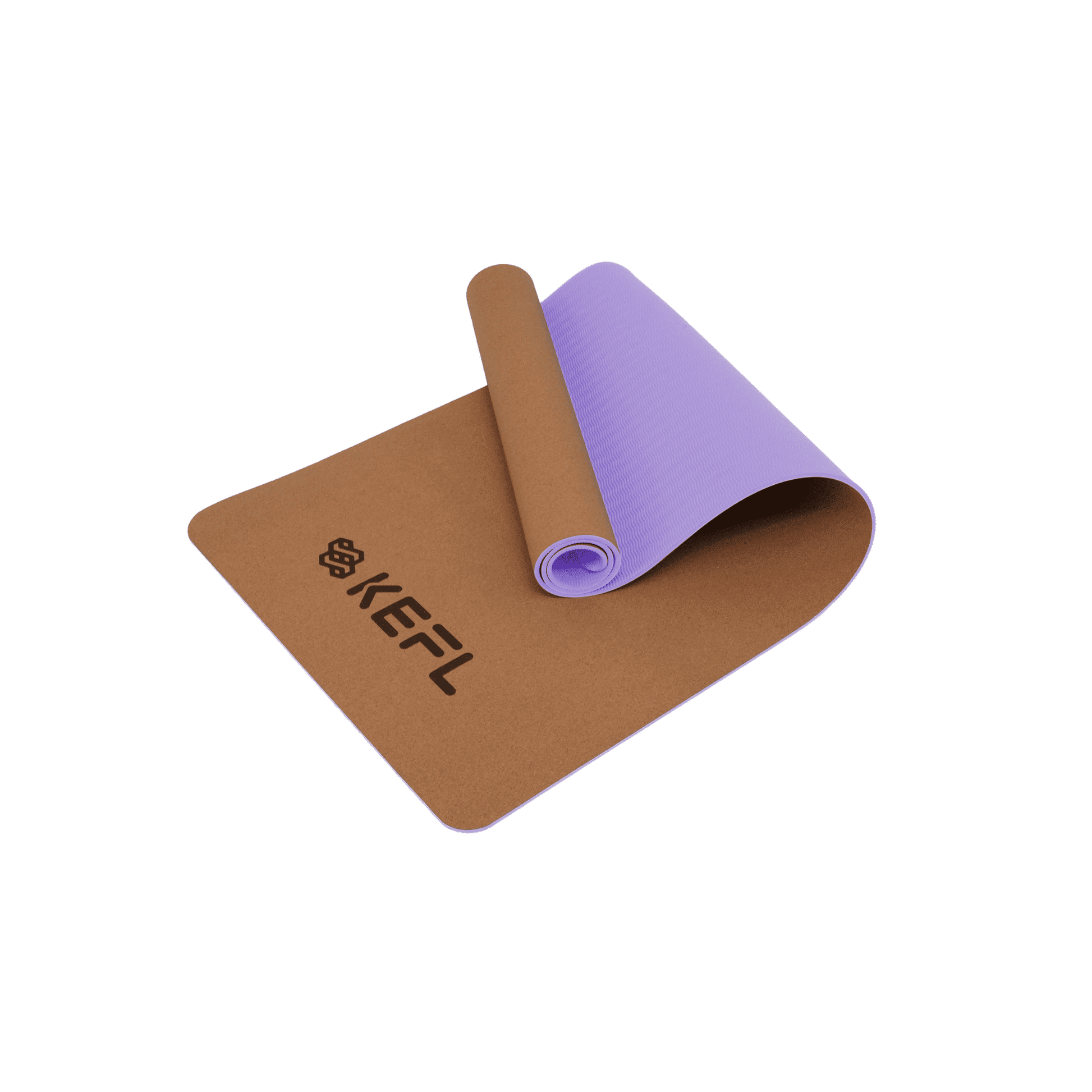 KEFL Double Colour Cork Yoga Mat - Free Carry Strap