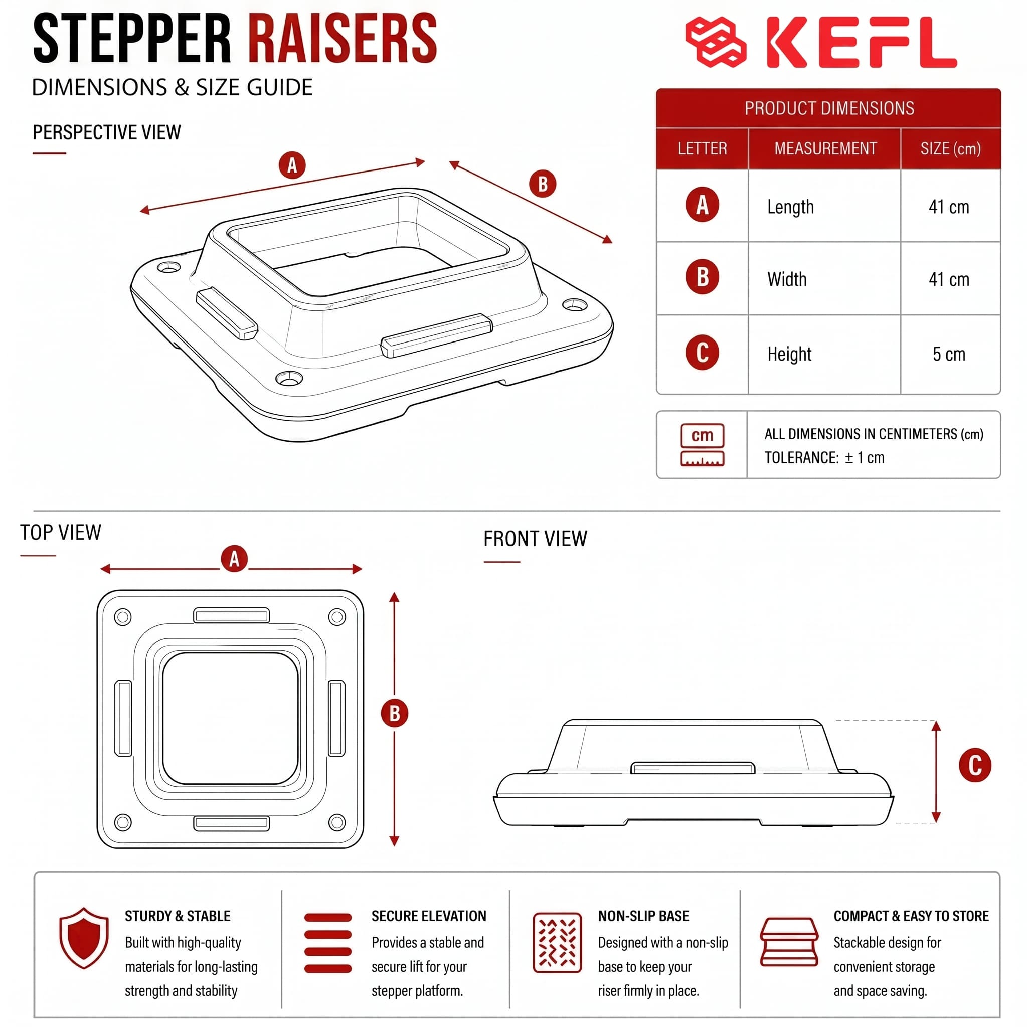 KEFL Extra Riser Blocks for Aerobic Steppers