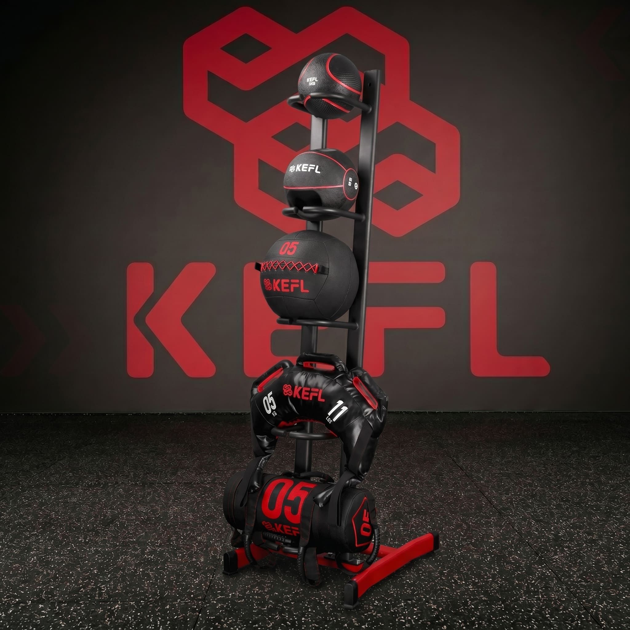 KEFL Medicine Wall Ball & Sandbag Storage Rack