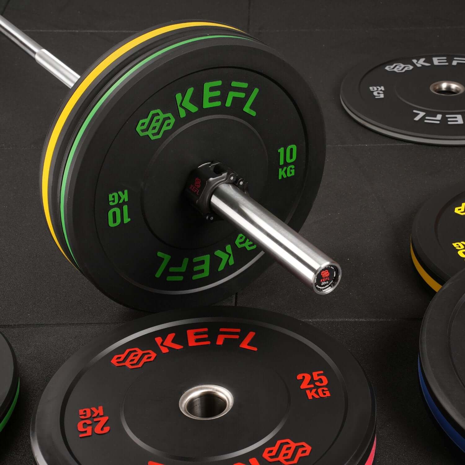 KEFL Olympic Bumper Plate - Black/Colour Coded