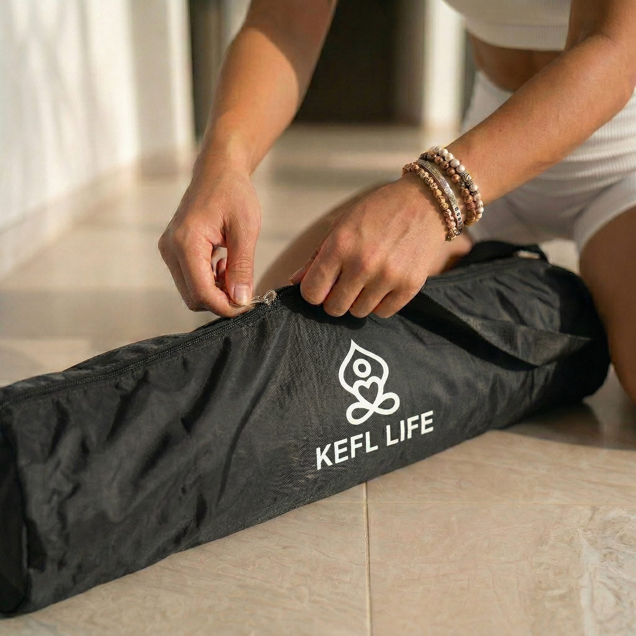 KEFL Oxford Yoga Mat Bag in Black
