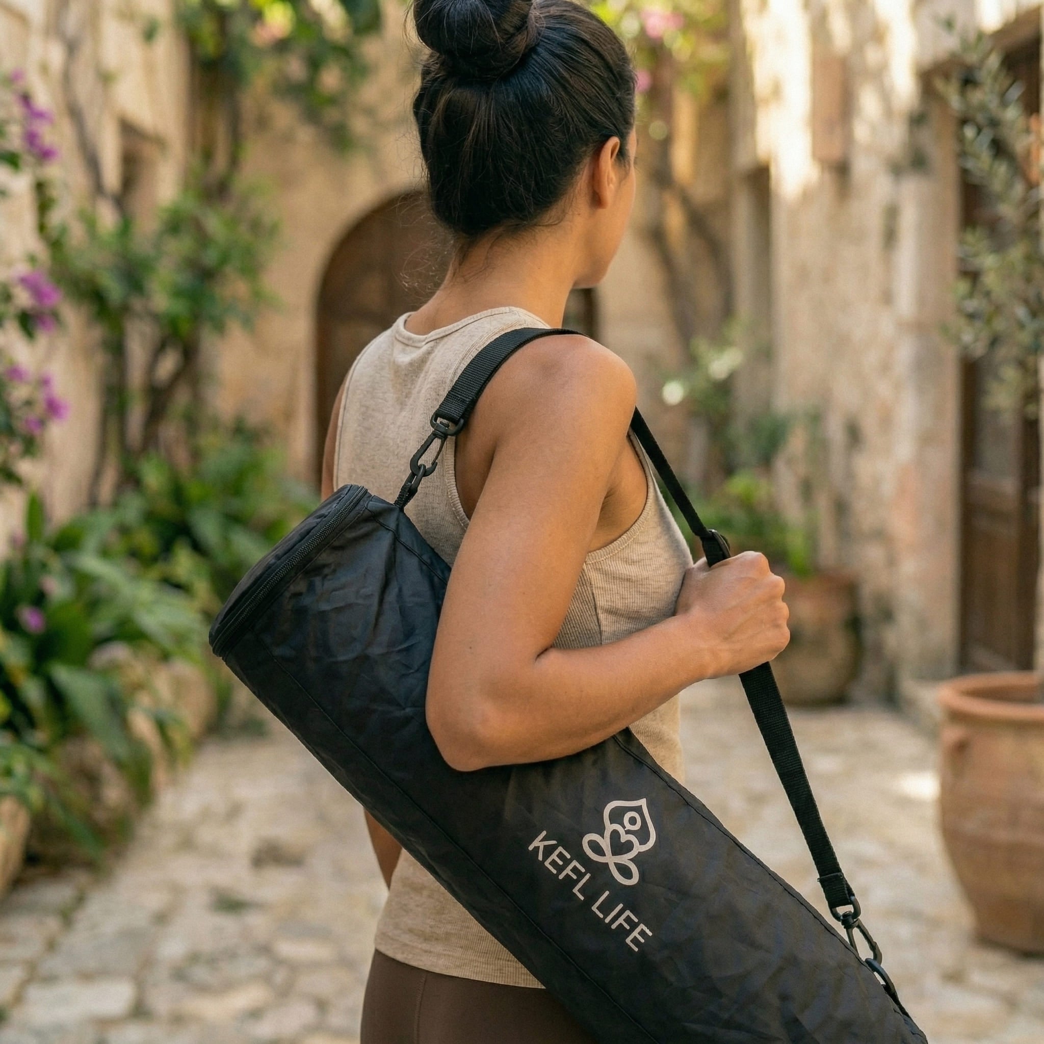 KEFL Oxford Yoga Mat Bag in Black