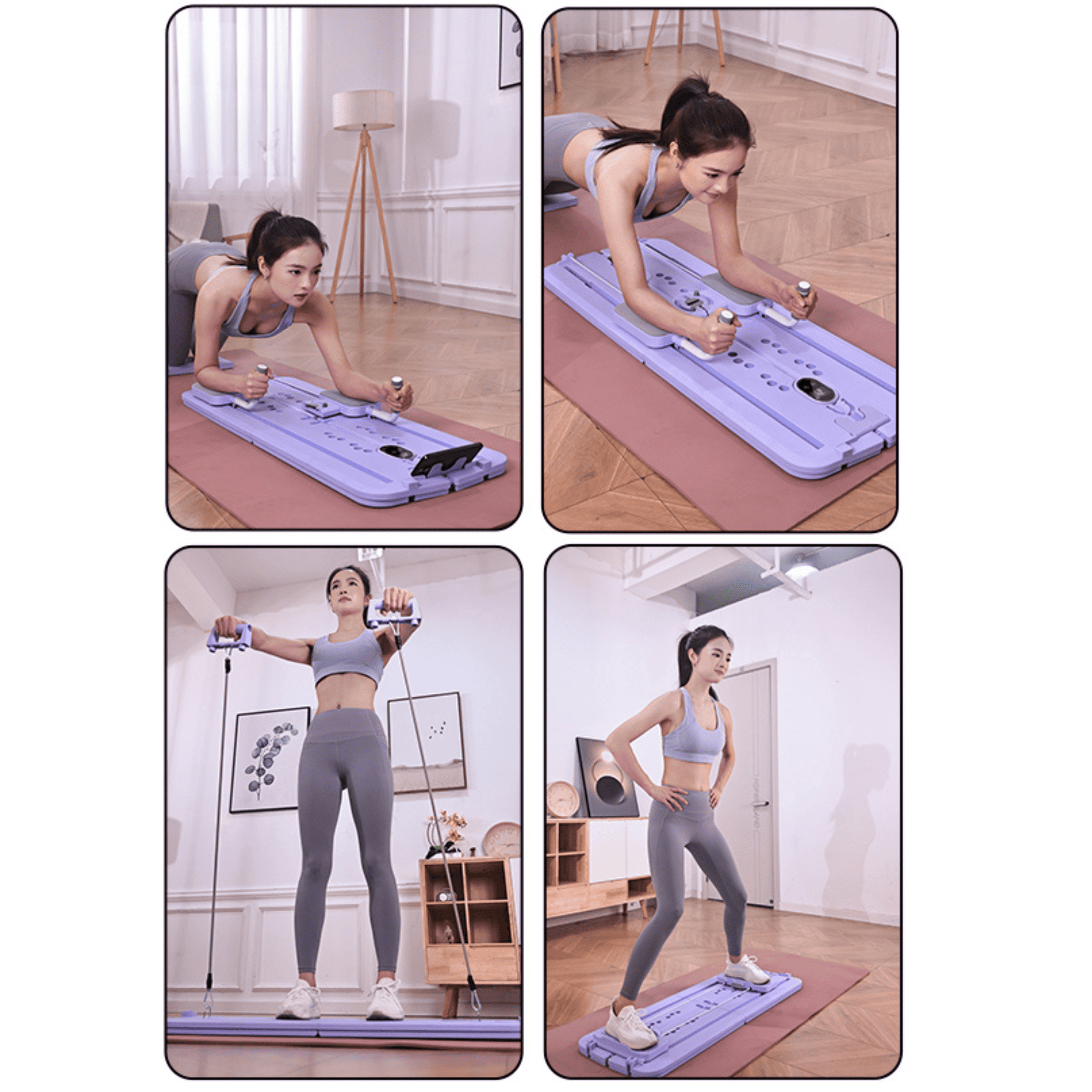 KEFL Pilates Reformer Board with Skiing Function – Foldable Home Workout Board