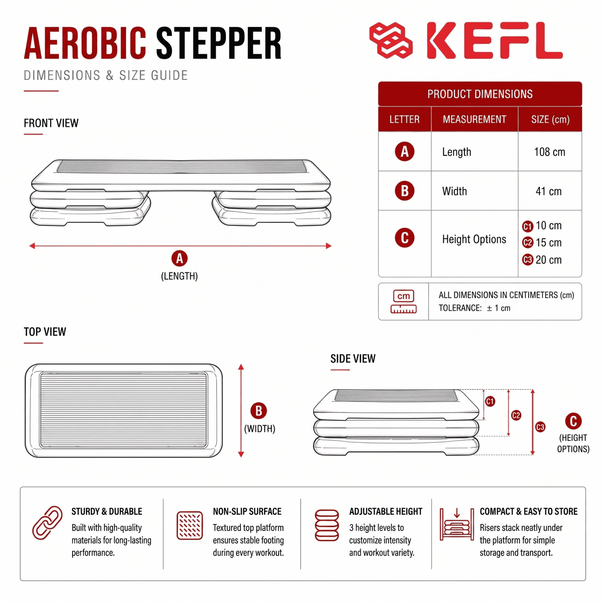 KEFL Premium Aerobic Stepper