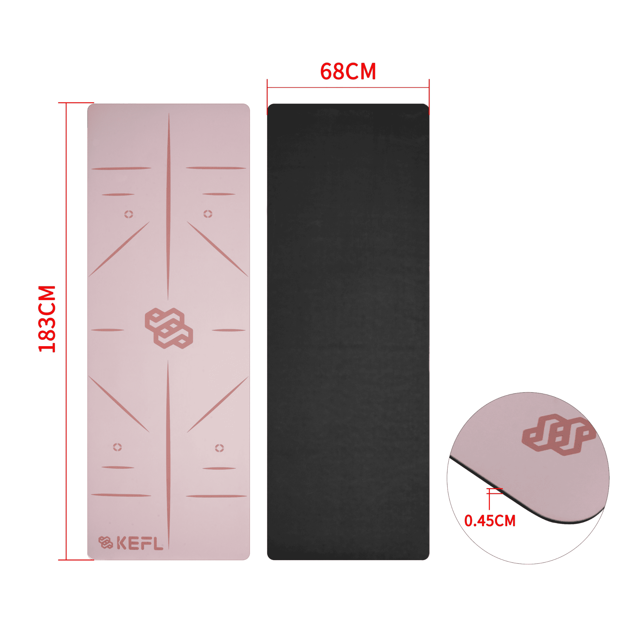 KEFL Pro Designer Yoga Mats - Free Carry Strap