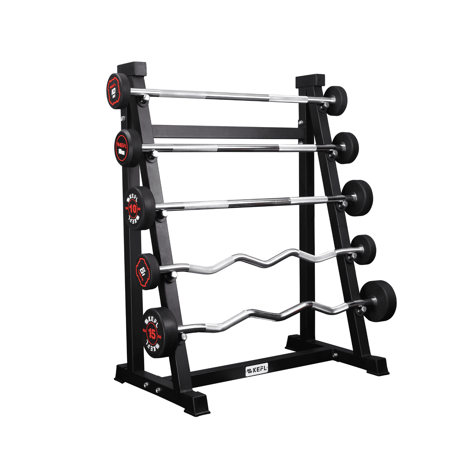 KEFL Rubber Barbell 5 Bar Rack
