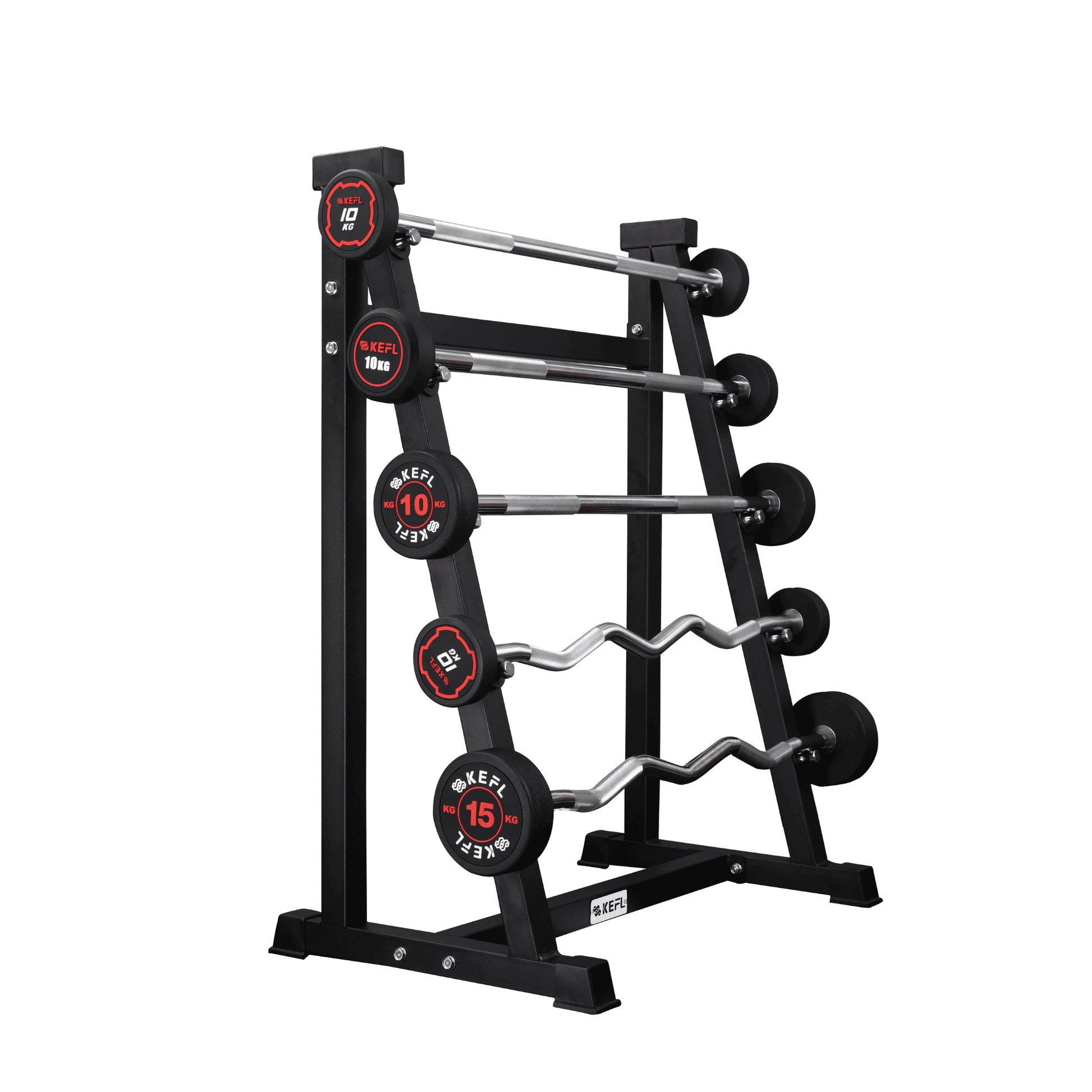 KEFL Rubber Barbell 5 Bar Rack
