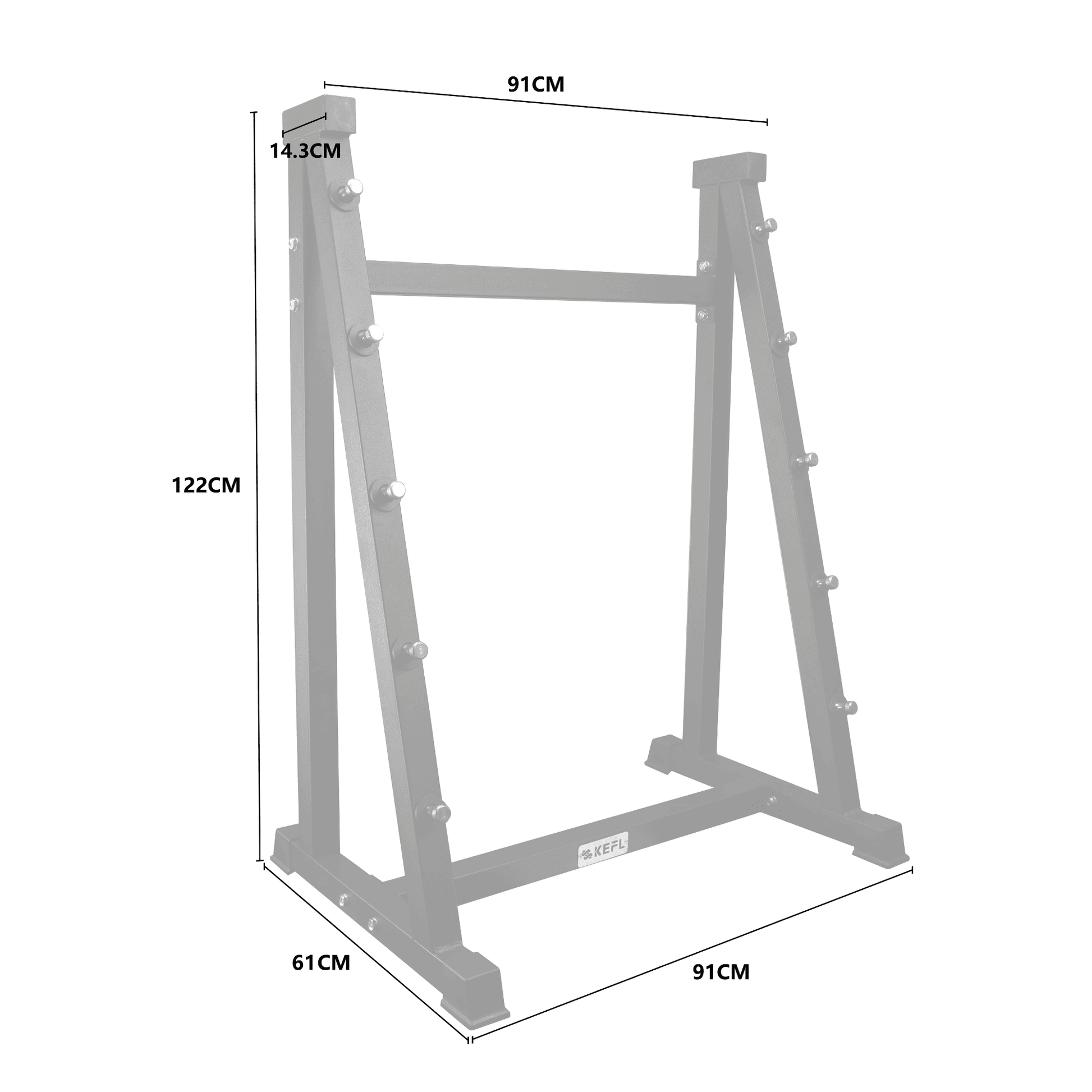 KEFL Rubber Barbell 5 Bar Rack