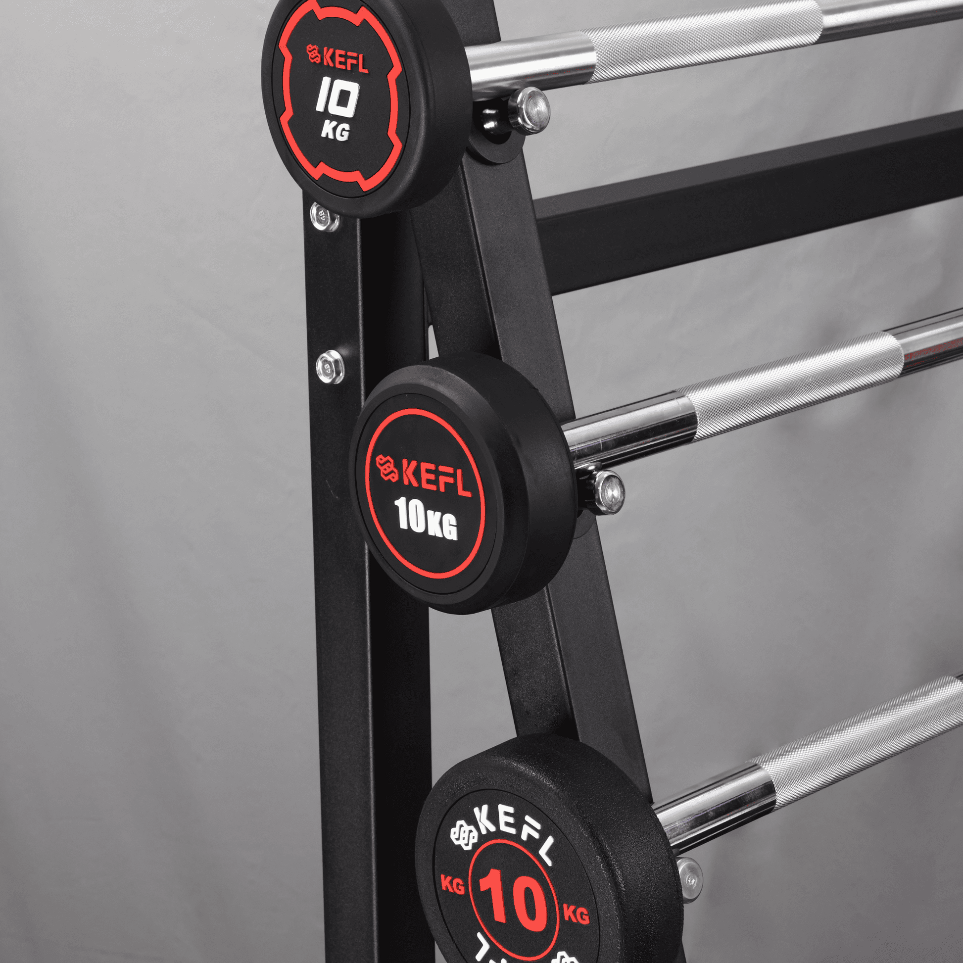 KEFL Rubber Barbell 5 Bar Rack
