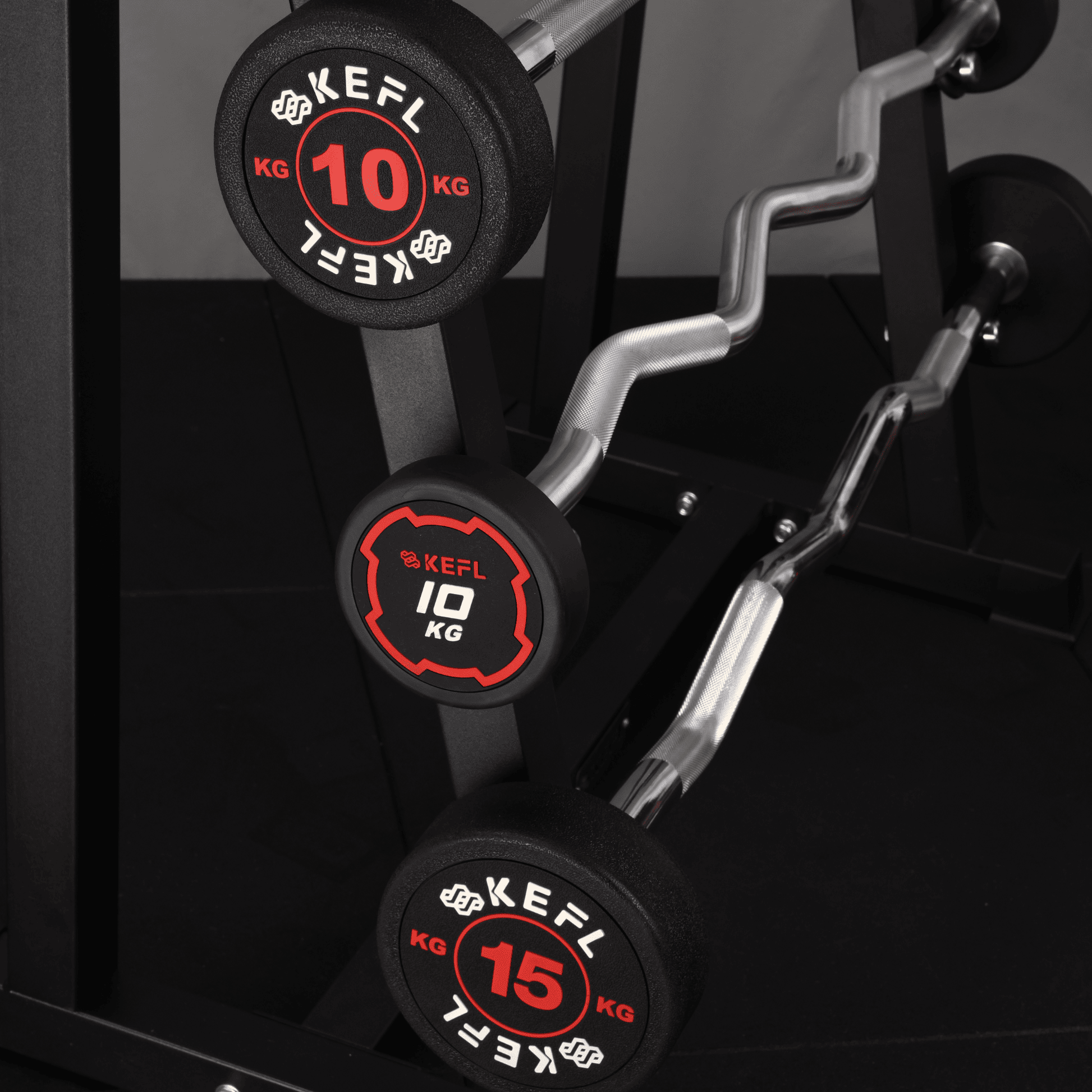 KEFL Rubber Barbell 5 Bar Rack