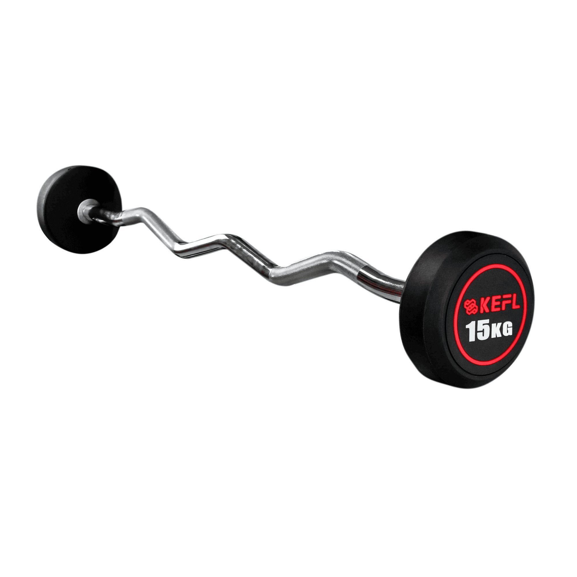 KEFL Rubber Barbell With EZ Curl Bar