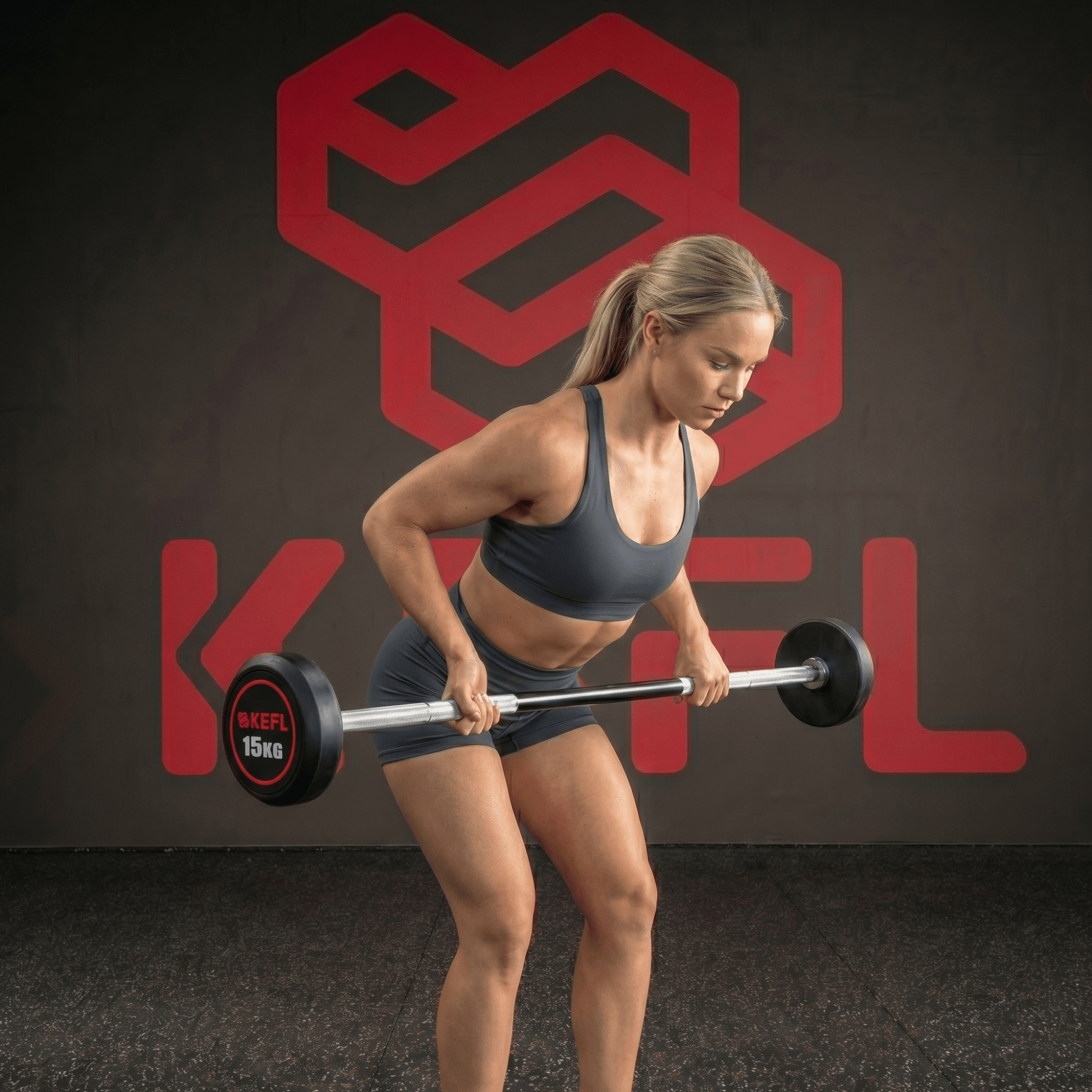 KEFL Rubber Barbell With Straight Bar