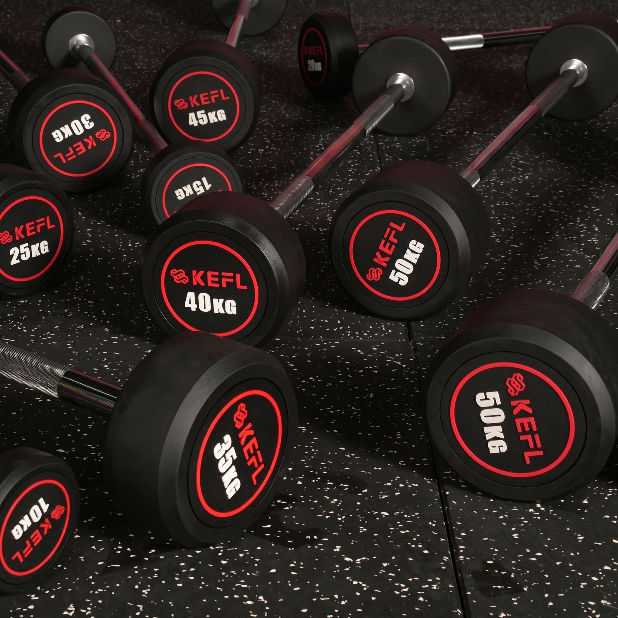 KEFL Rubber Barbell With Straight Bar