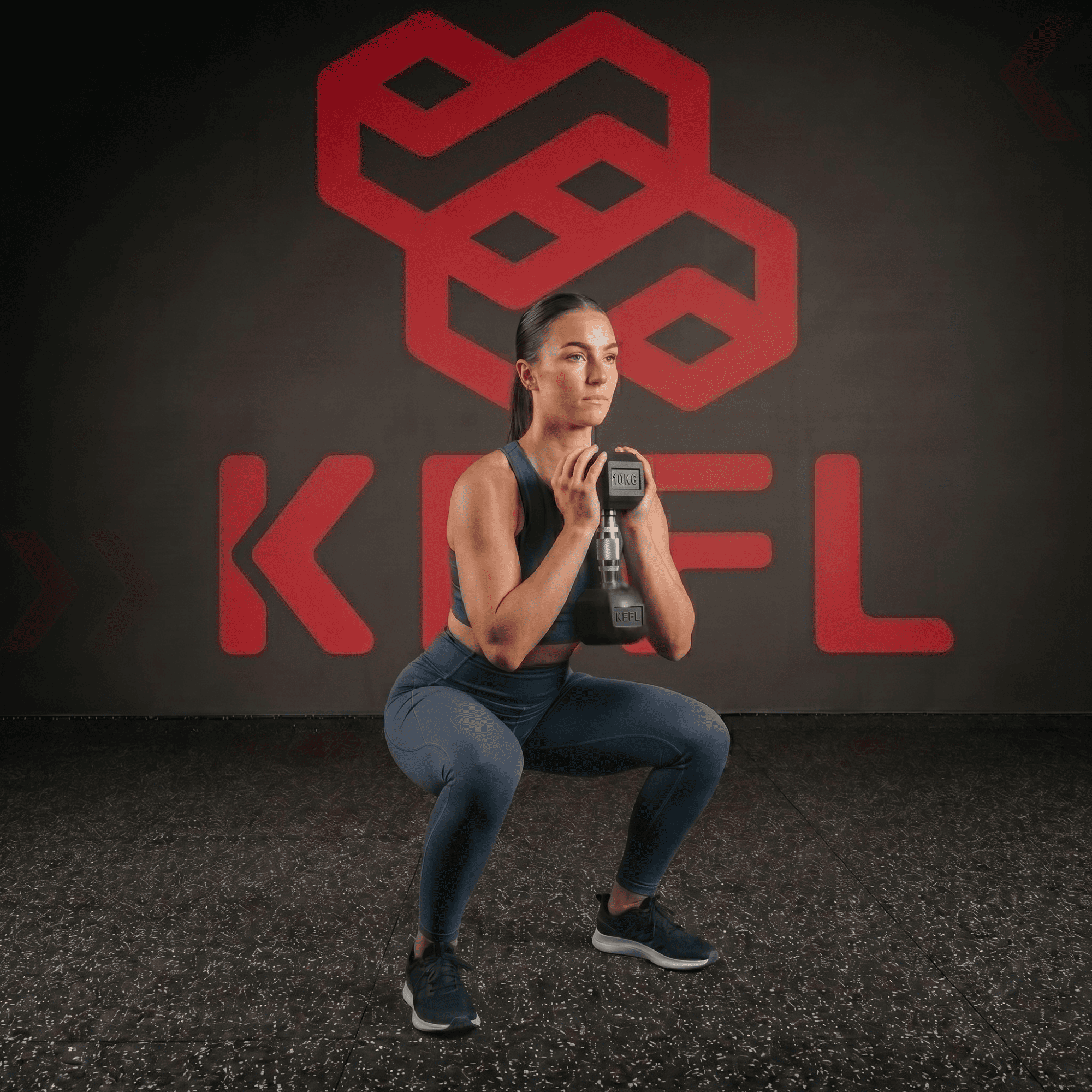 KEFL Rubber Hexagonal Dumbbell Set