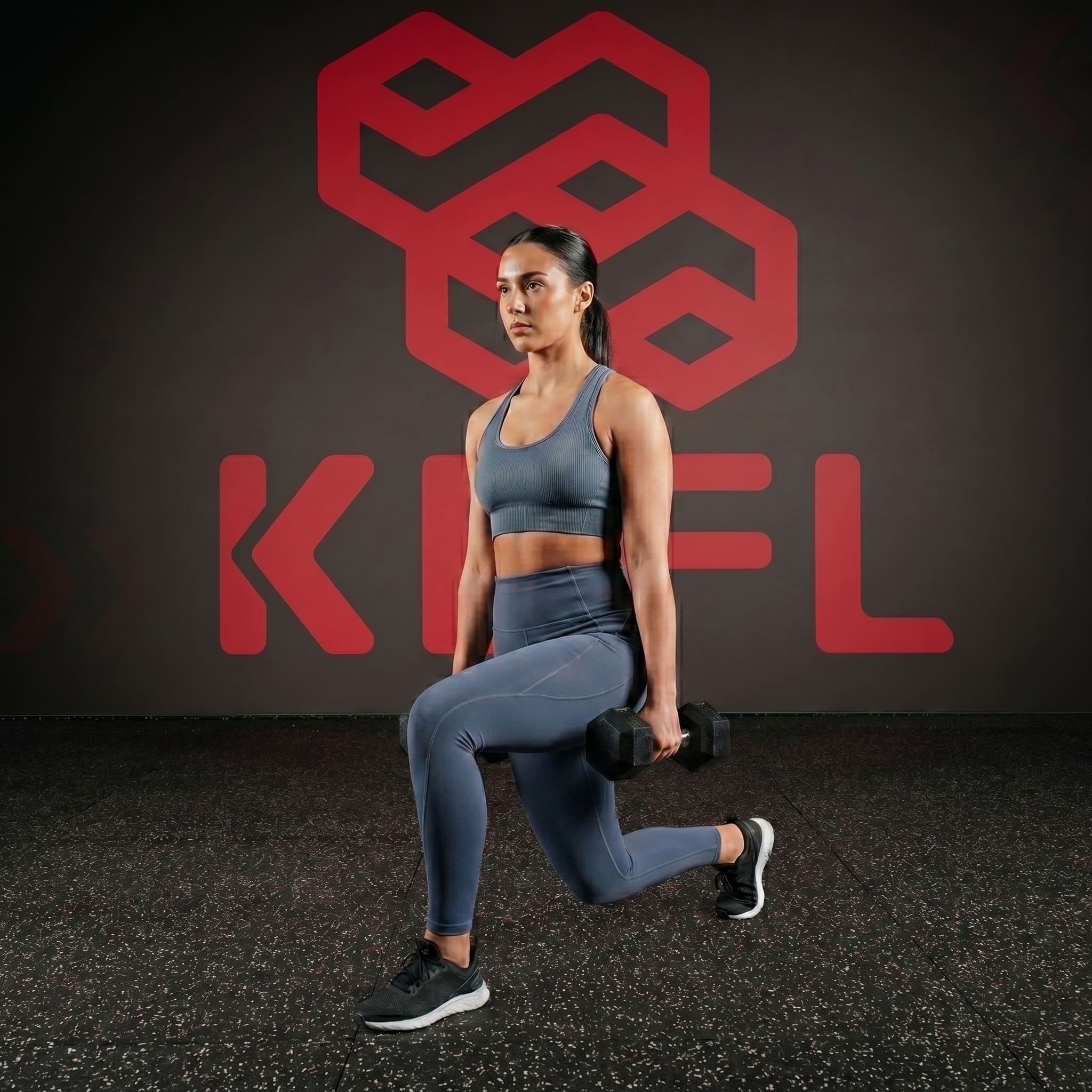 KEFL Rubber Hexagonal Dumbbell Set